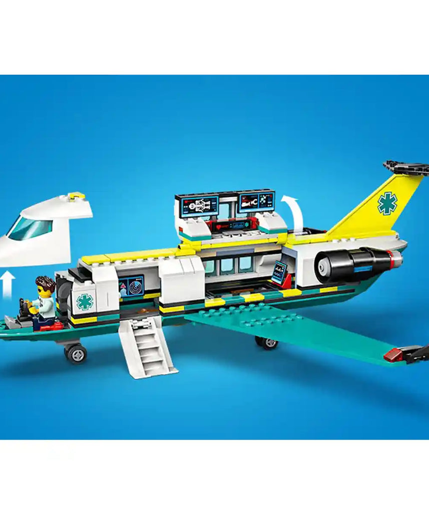 ليجو سيتي 60465 طائرة إسعاف جوية للطوارئ V29 - ليجو، مجموعة بناء متوافقة مع ليجو، بناء إبداعي ولعب أدوار، 3 سنوات فأكثر