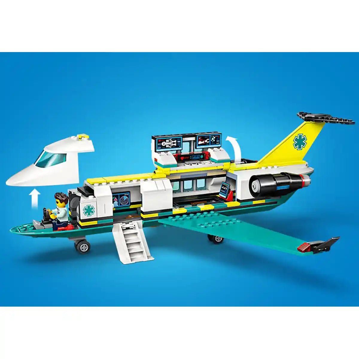 ليجو سيتي 60465 طائرة إسعاف جوية للطوارئ V29 - ليجو، مجموعة بناء متوافقة مع ليجو، بناء إبداعي ولعب أدوار، 3 سنوات فأكثر