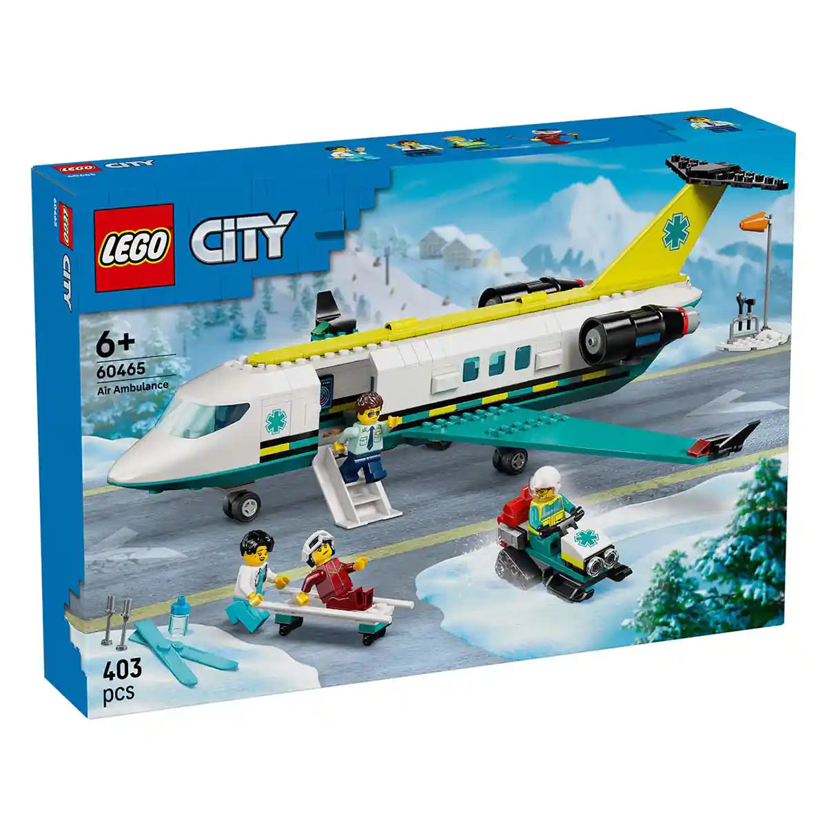 ليجو سيتي 60465 طائرة إسعاف جوية للطوارئ V29 - ليجو، مجموعة بناء متوافقة مع ليجو، بناء إبداعي ولعب أدوار، 3 سنوات فأكثر