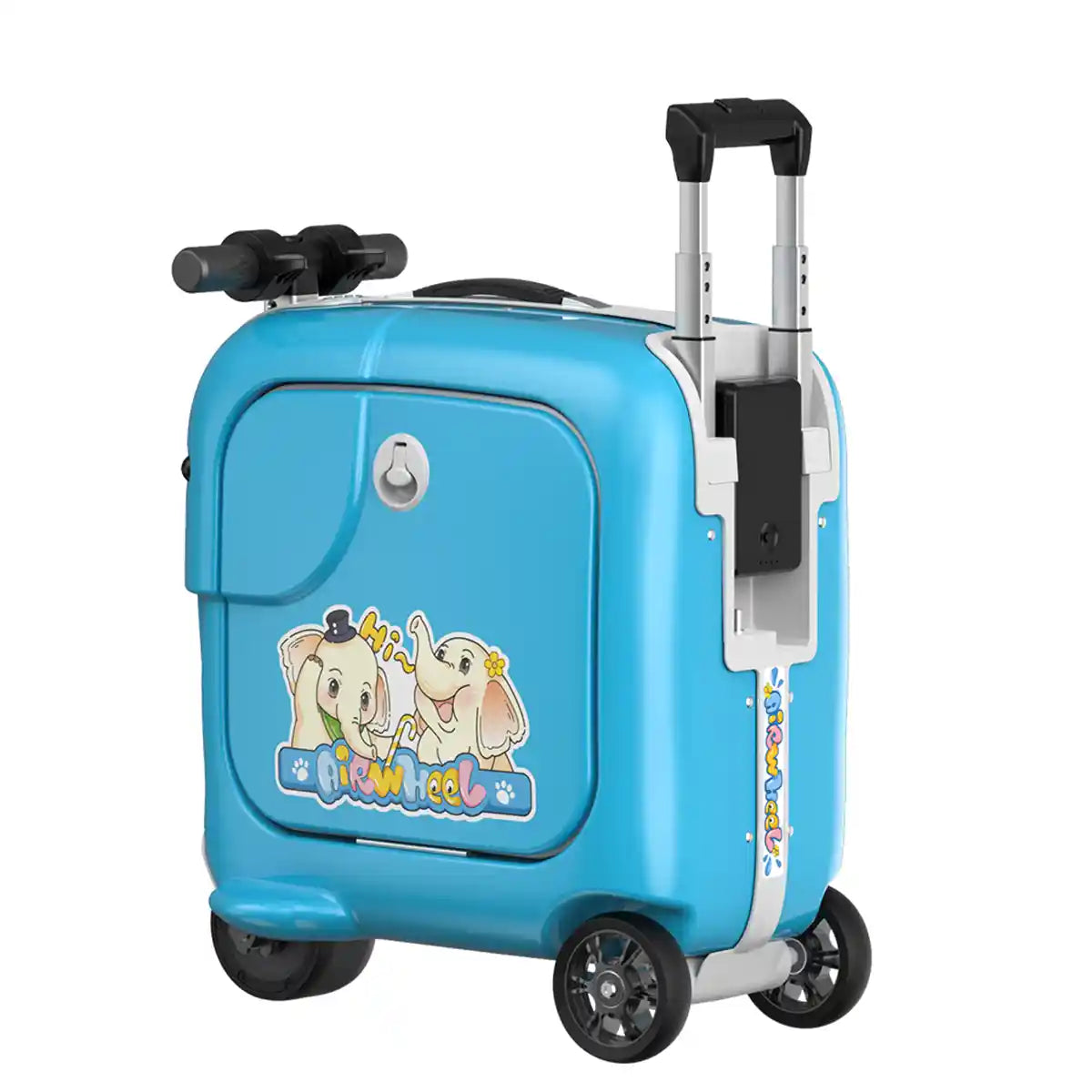 Airwheel SQ3S Kids Electric Scooter Suitcase, Blue, 20L Ride-On Smart Luggage with Adjustable Handlebar, Removable Battery, Bluetooth Speakers, and 6.5 km/h Speed