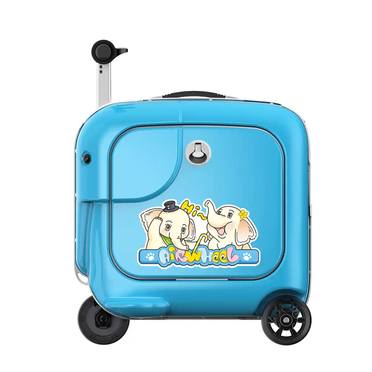 Airwheel SQ3S Kids Electric Scooter Suitcase, Blue, 20L Ride-On Smart Luggage with Adjustable Handlebar, Removable Battery, Bluetooth Speakers, and 6.5 km/h Speed