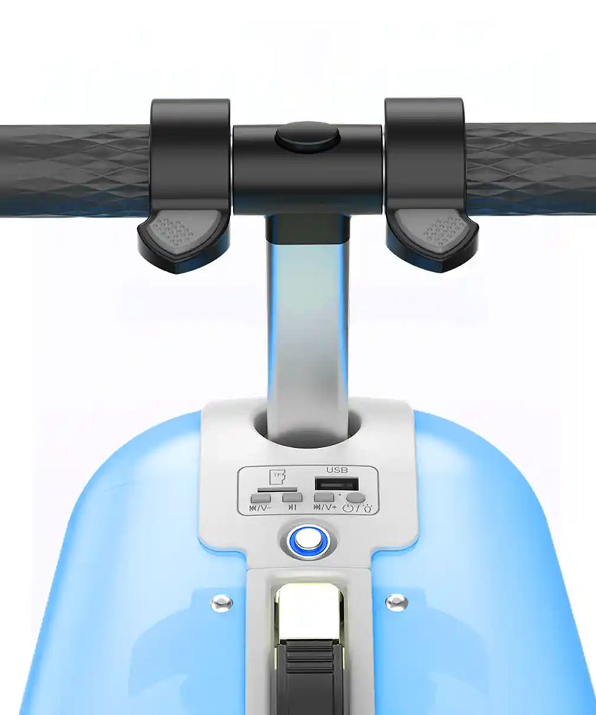 Airwheel SQ3S Kids Electric Scooter Suitcase, Blue, 20L Ride-On Smart Luggage with Adjustable Handlebar, Removable Battery, Bluetooth Speakers, and 6.5 km/h Speed