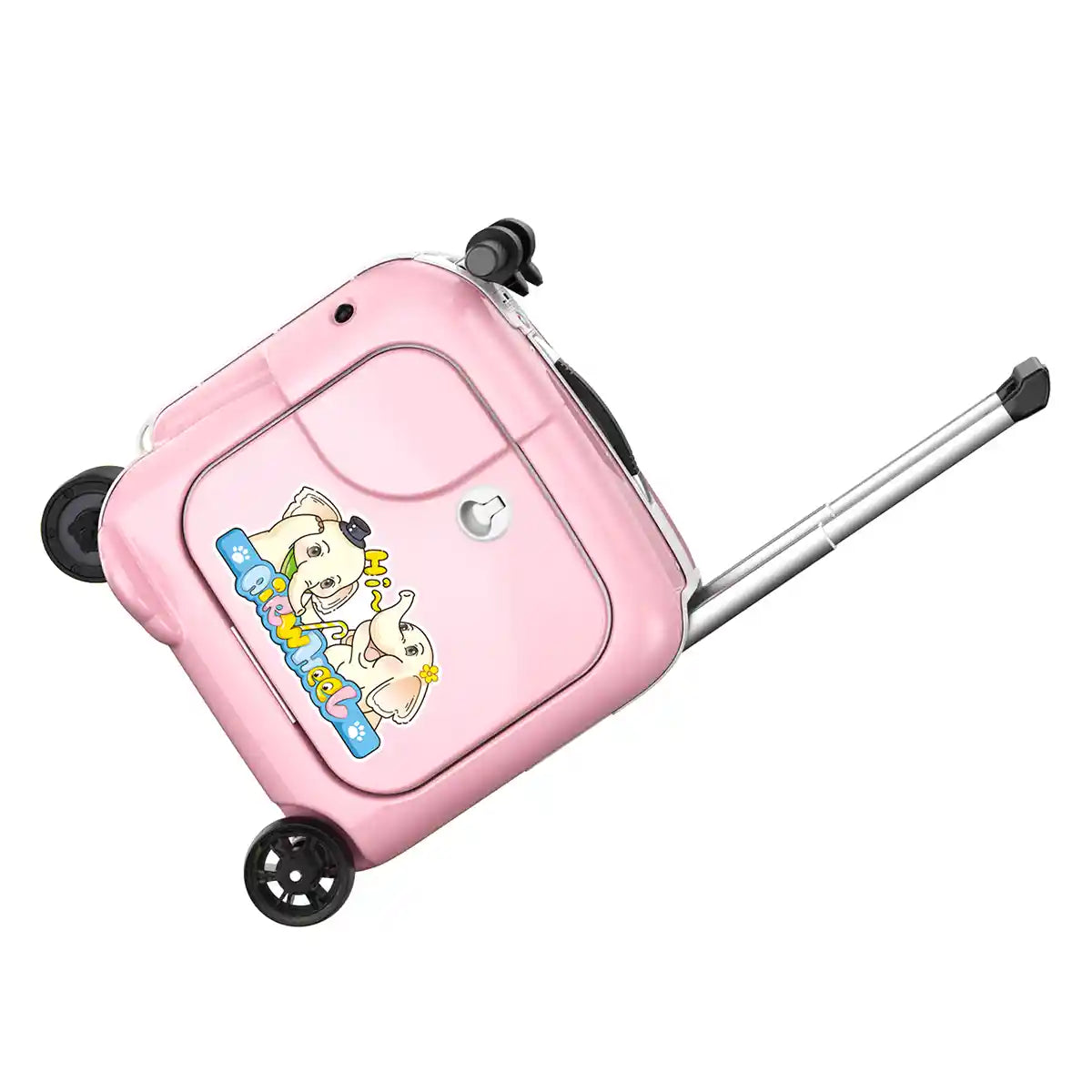 Airwheel SQ3S Kids Electric Scooter Suitcase, Pink, 20L Ride-On Smart Luggage with Adjustable Handlebar, Removable Battery, Bluetooth Speakers, and 6.5 km/h Speed