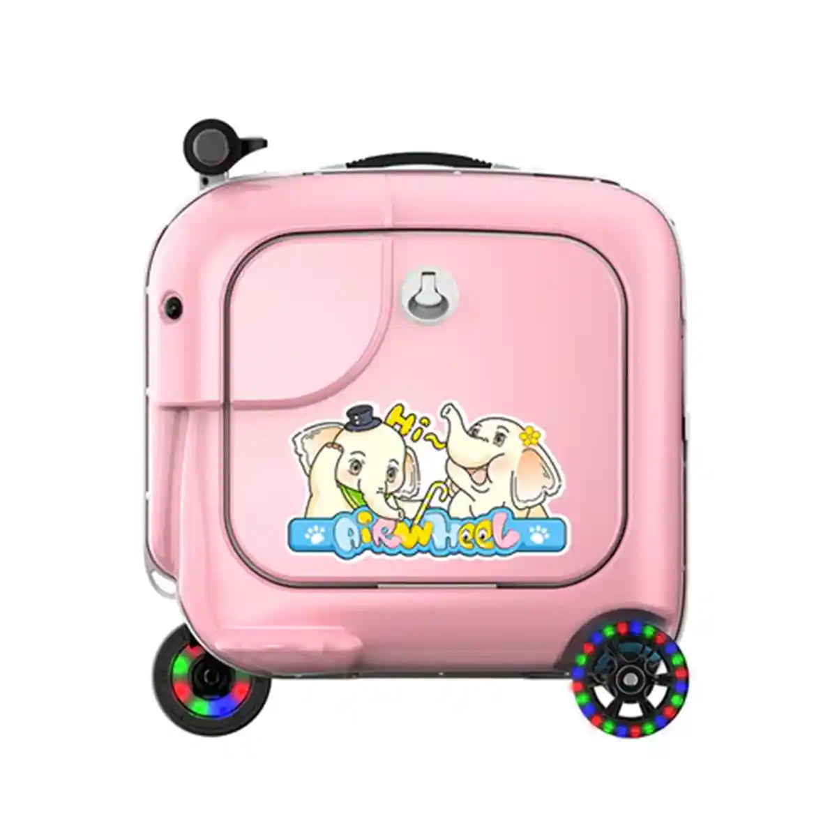 Airwheel SQ3S Kids Electric Scooter Suitcase, Pink, 20L Ride-On Smart Luggage with Adjustable Handlebar, Removable Battery, Bluetooth Speakers, and 6.5 km/h Speed