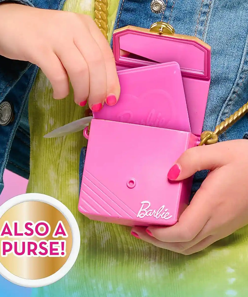 Just Play Barbie Trend Lights and Sounds Phone Set, 4-Piece Interactive Dress Up Toy for Kids Ages 3+ – Flip Phone, Purse, Credit Card and Charm