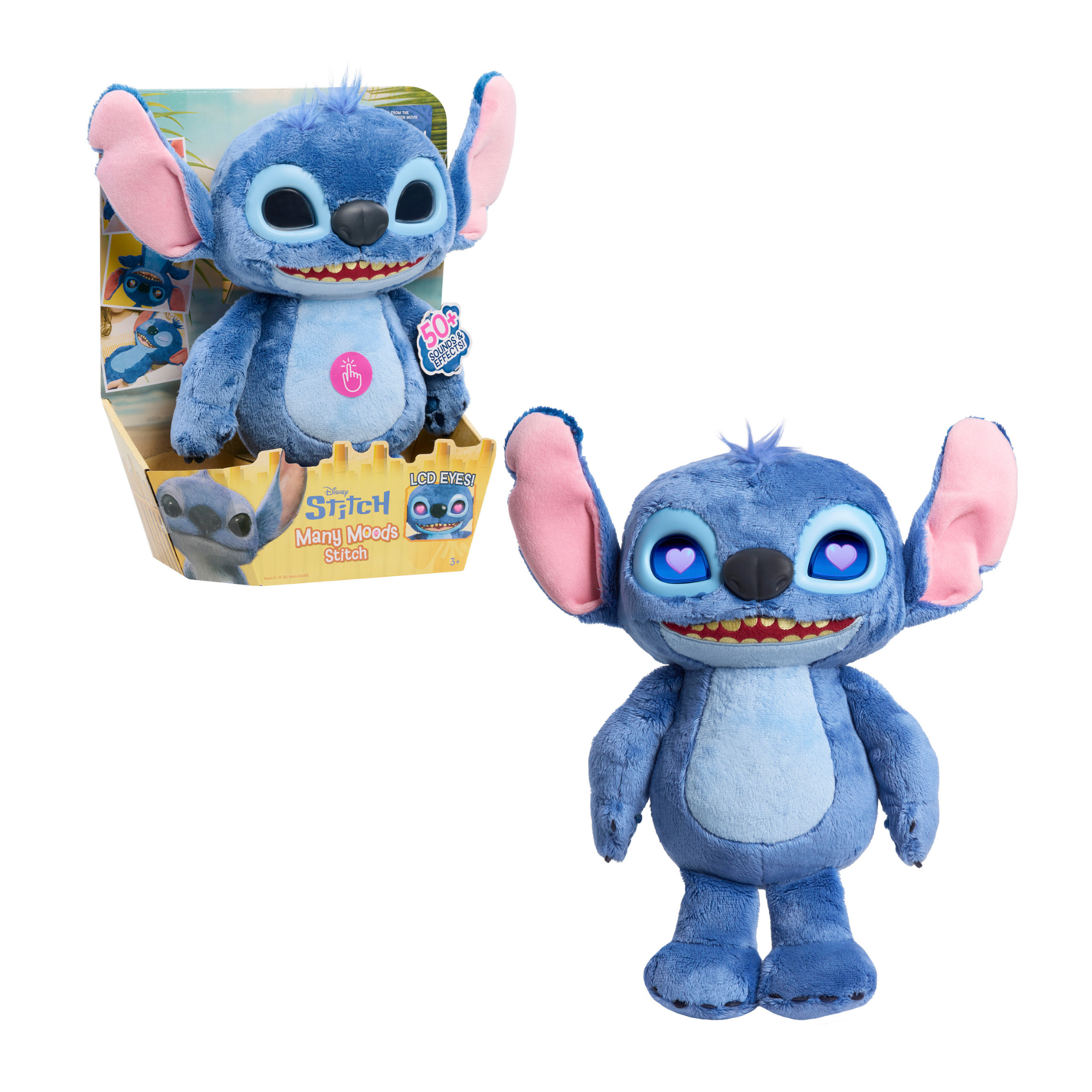 Disney Lilo & Stitch 14" Inch (35 cm) Interactive Plush with 50+ Sounds & Phrases, Soft and Cuddly Huggable Stuffed Alien Animal Kids Toy, Officially Licensed By Just Play, for Boys and Girls 2 Y+
