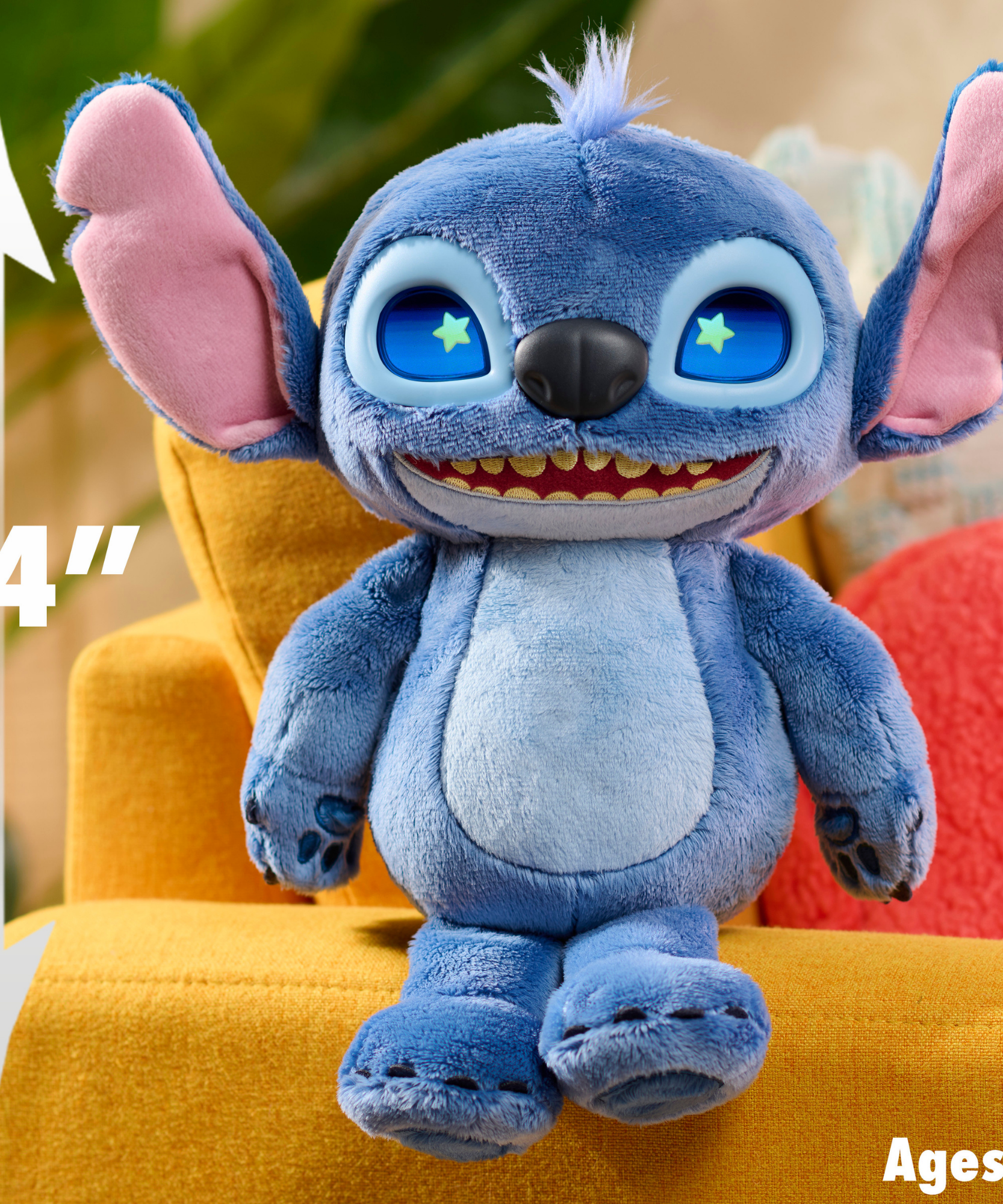 Disney Lilo & Stitch 14" Inch (35 cm) Interactive Plush with 50+ Sounds & Phrases, Soft and Cuddly Huggable Stuffed Alien Animal Kids Toy, Officially Licensed By Just Play, for Boys and Girls 2 Y+