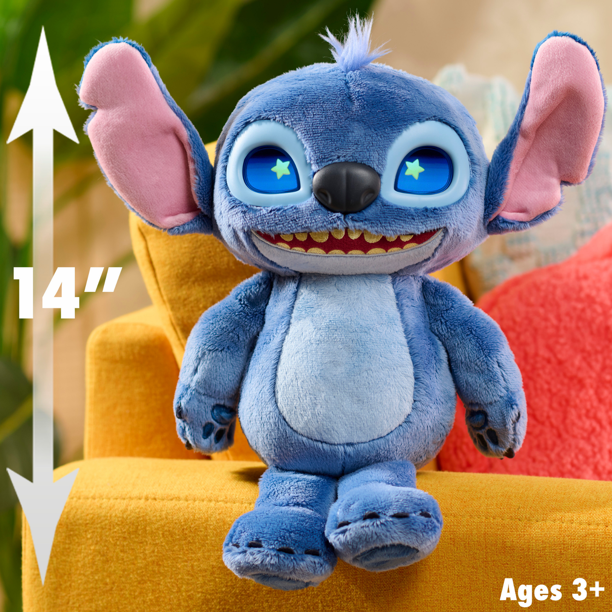 Disney Lilo & Stitch 14" Inch (35 cm) Interactive Plush with 50+ Sounds & Phrases, Soft and Cuddly Huggable Stuffed Alien Animal Kids Toy, Officially Licensed By Just Play, for Boys and Girls 2 Y+
