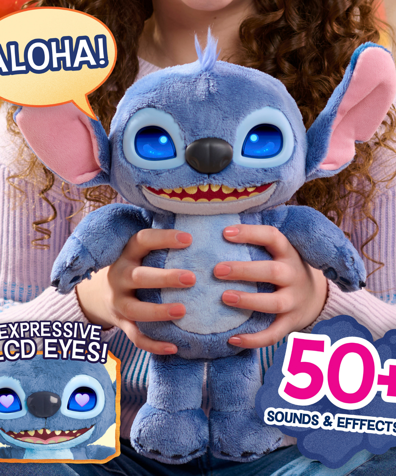 Disney Lilo & Stitch 14" Inch (35 cm) Interactive Plush with 50+ Sounds & Phrases, Soft and Cuddly Huggable Stuffed Alien Animal Kids Toy, Officially Licensed By Just Play, for Boys and Girls 2 Y+