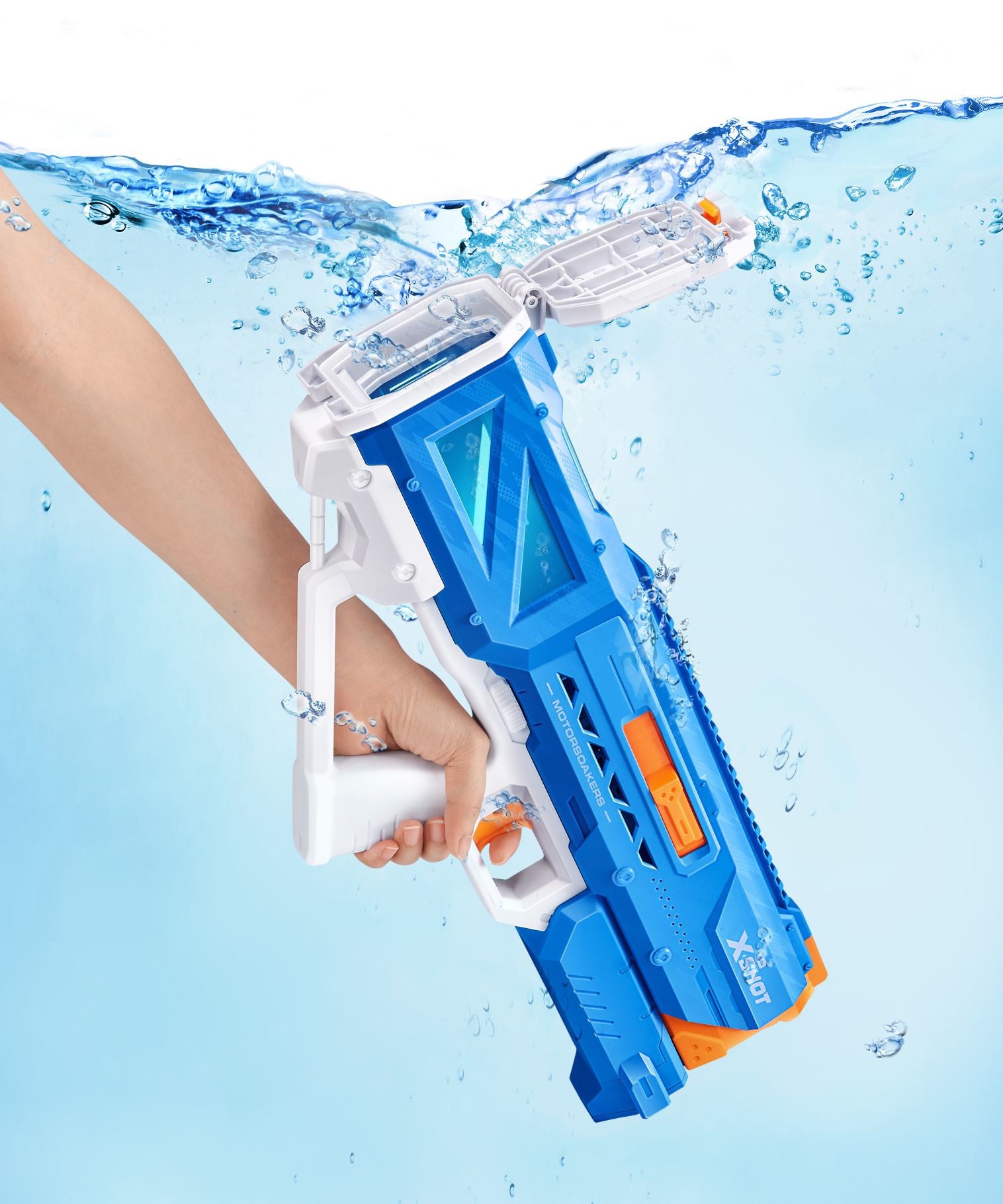 XSHOT Water Fast Fill Motor Soaker Hydra Pulse Water Toy Gun, Motorized Water Blaster with 650ml Capacity, Fast-Fill Technology, Rechargeable Battery, Blasts Up to 29 Feet, Outdoor Summer Water Toy for Boys and Girls Age 8+