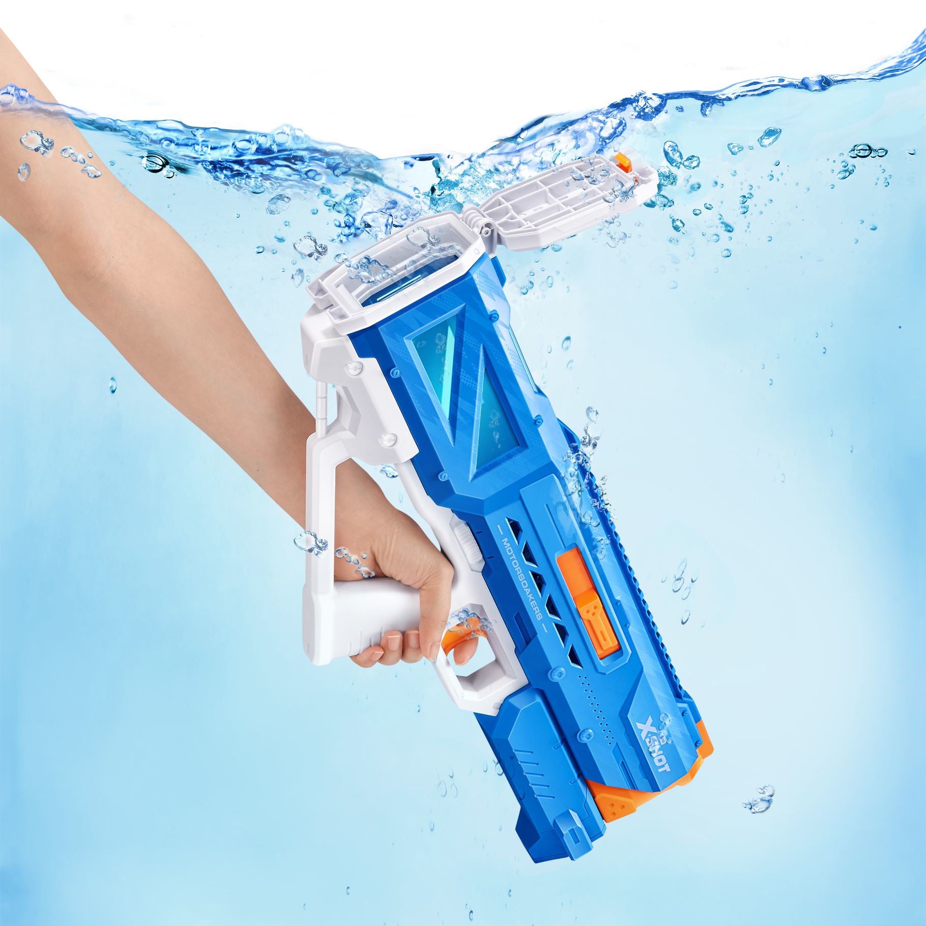 XSHOT Water Fast Fill Motor Soaker Hydra Pulse Water Toy Gun, Motorized Water Blaster with 650ml Capacity, Fast-Fill Technology, Rechargeable Battery, Blasts Up to 29 Feet, Outdoor Summer Water Toy for Boys and Girls Age 8+