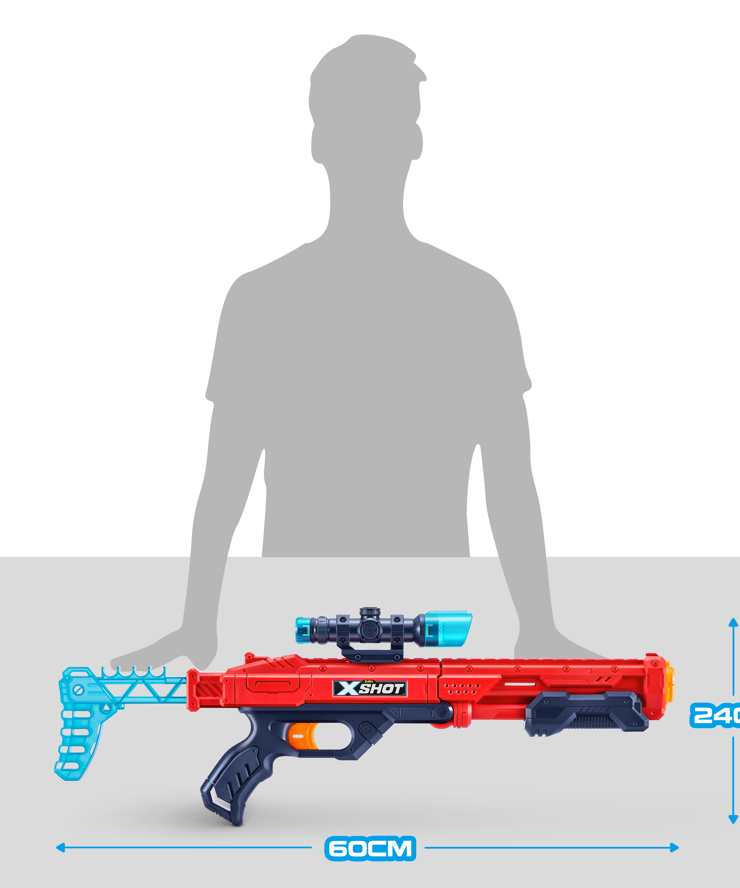 X Shot Excel Hawk Eye 16 Darts Blaster, Long Range Foam Gun Toy for Boys, Age 8+