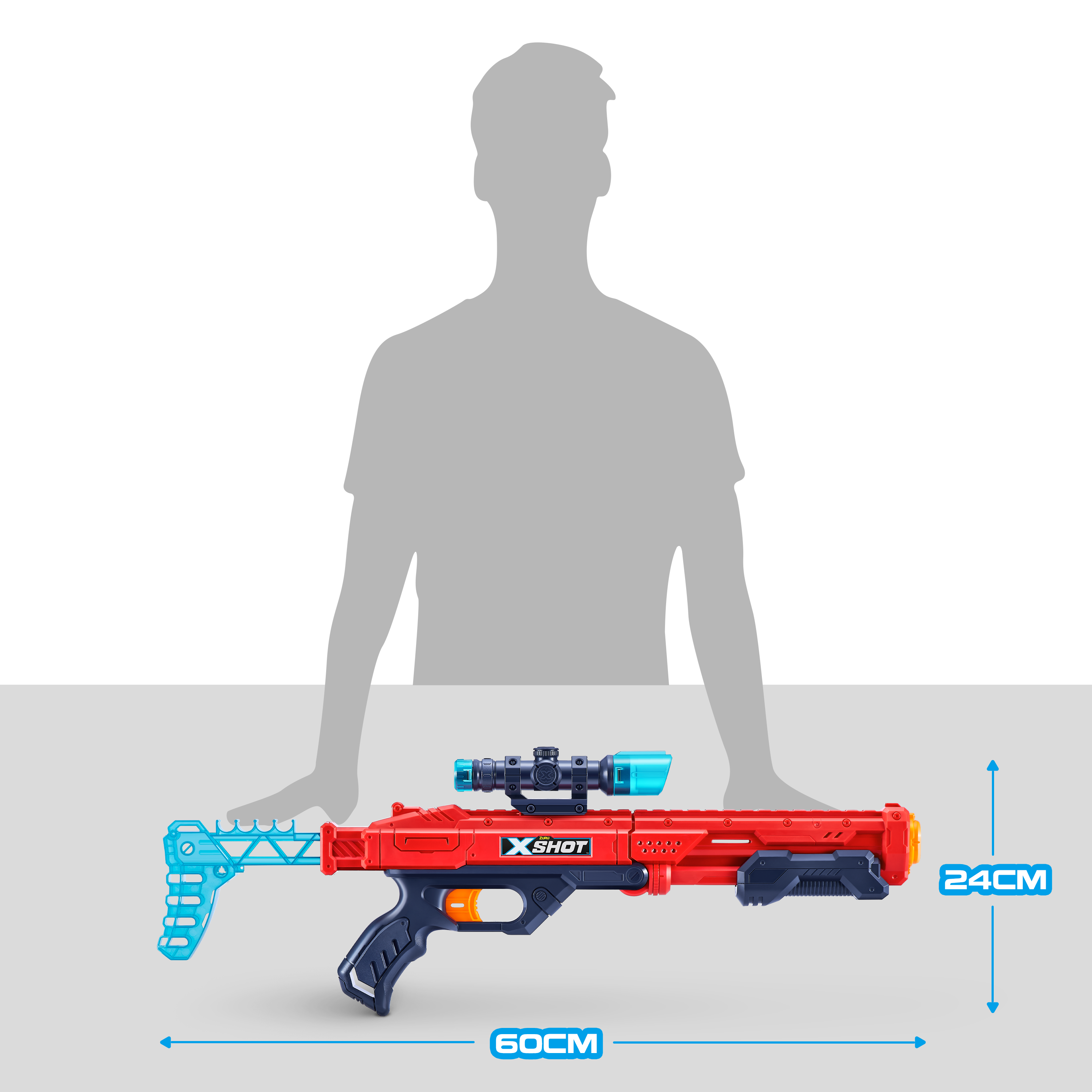 X Shot Excel Hawk Eye 16 Darts Blaster, Long Range Foam Gun Toy for Boys, Age 8+