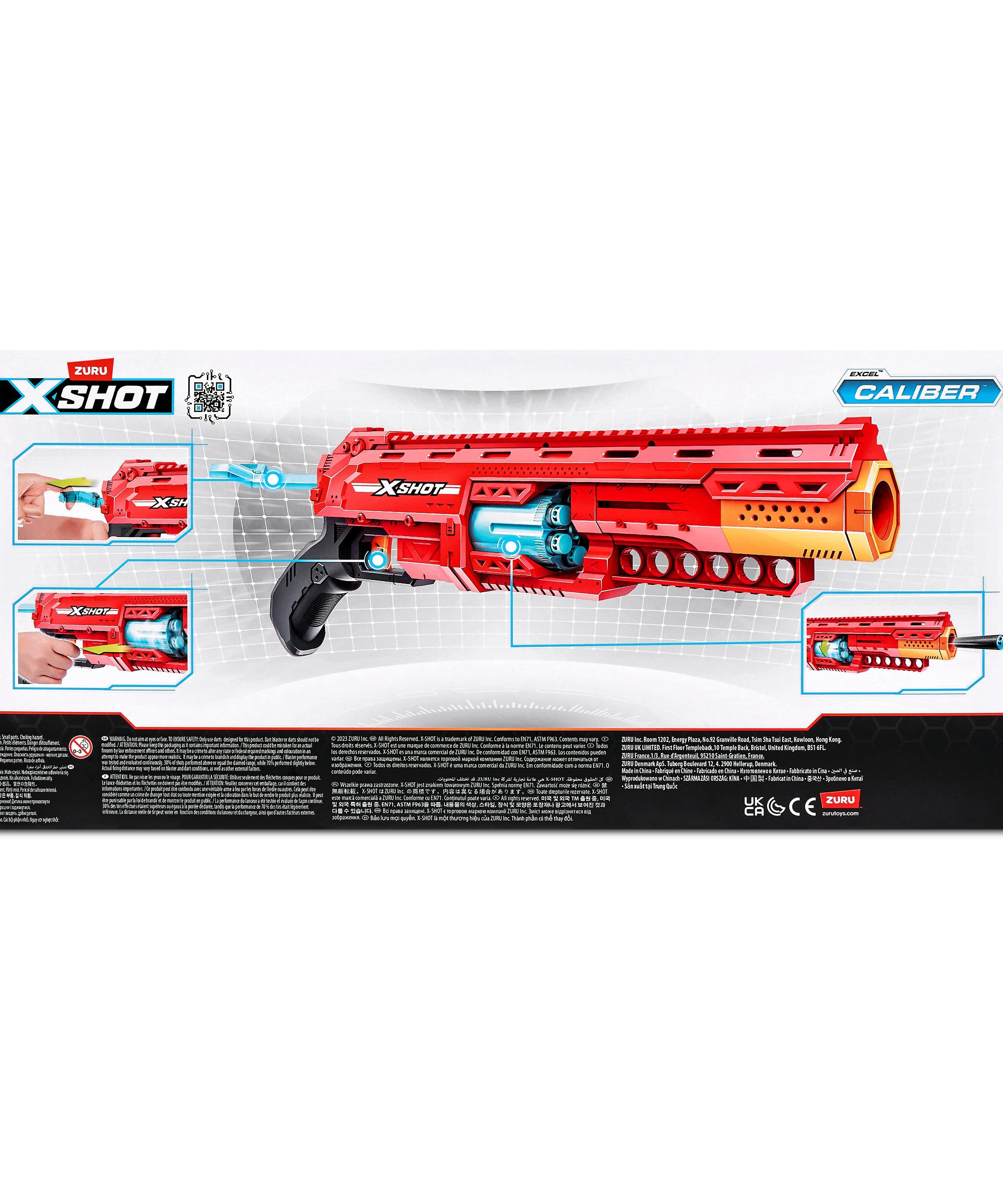 X-Shot Excel Caliber S1 Blaster, High Performance Foam Dart Gun Toy for Boys & Girls, Age 8+