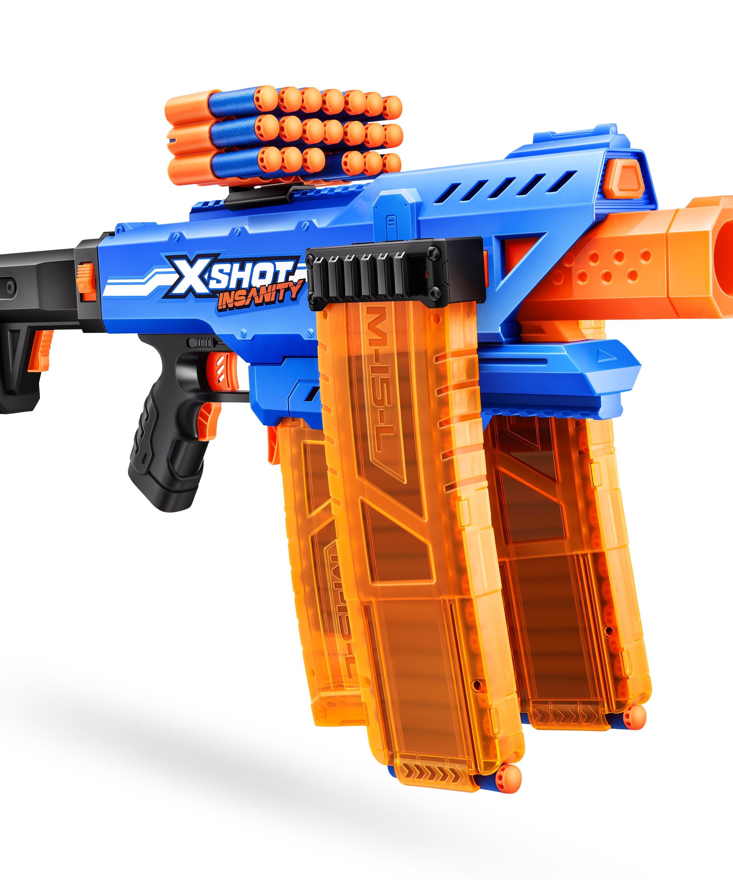 X Shot Insanity Motorised Clip Blaster, High Power Toy Gun for Boys, Age 8+