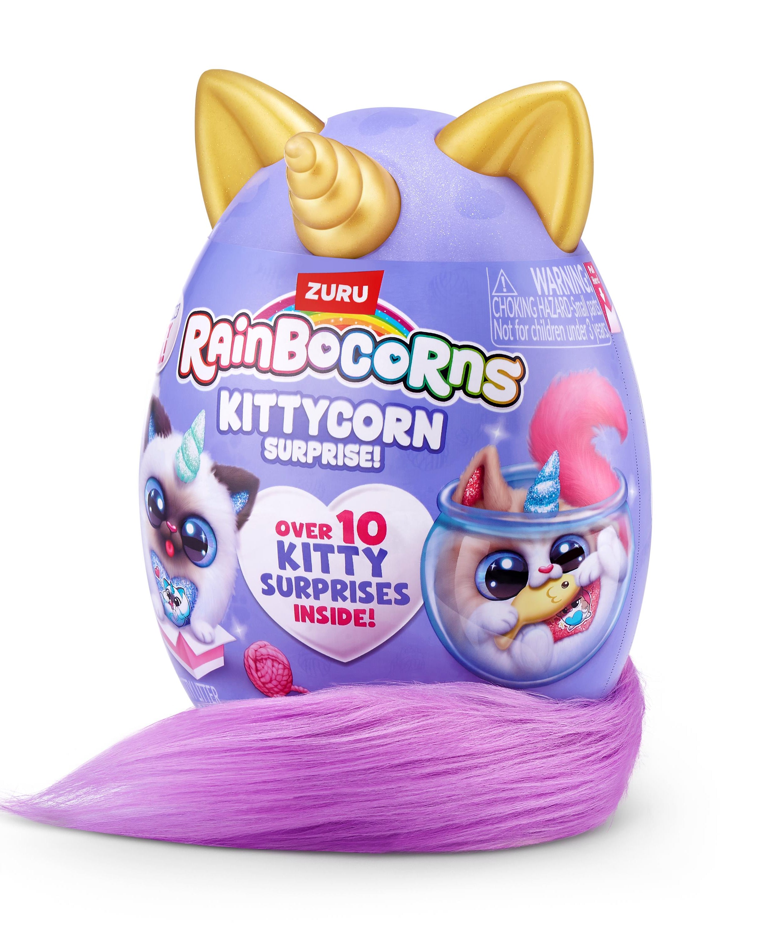 Rainbocorns Kittycorn Surprise S9 Collectible Plush Toy Set, 10+ Magical Surprises, Soft Plush Kittens with Fluffy Tails, Interactive Play for Girls Age 3+