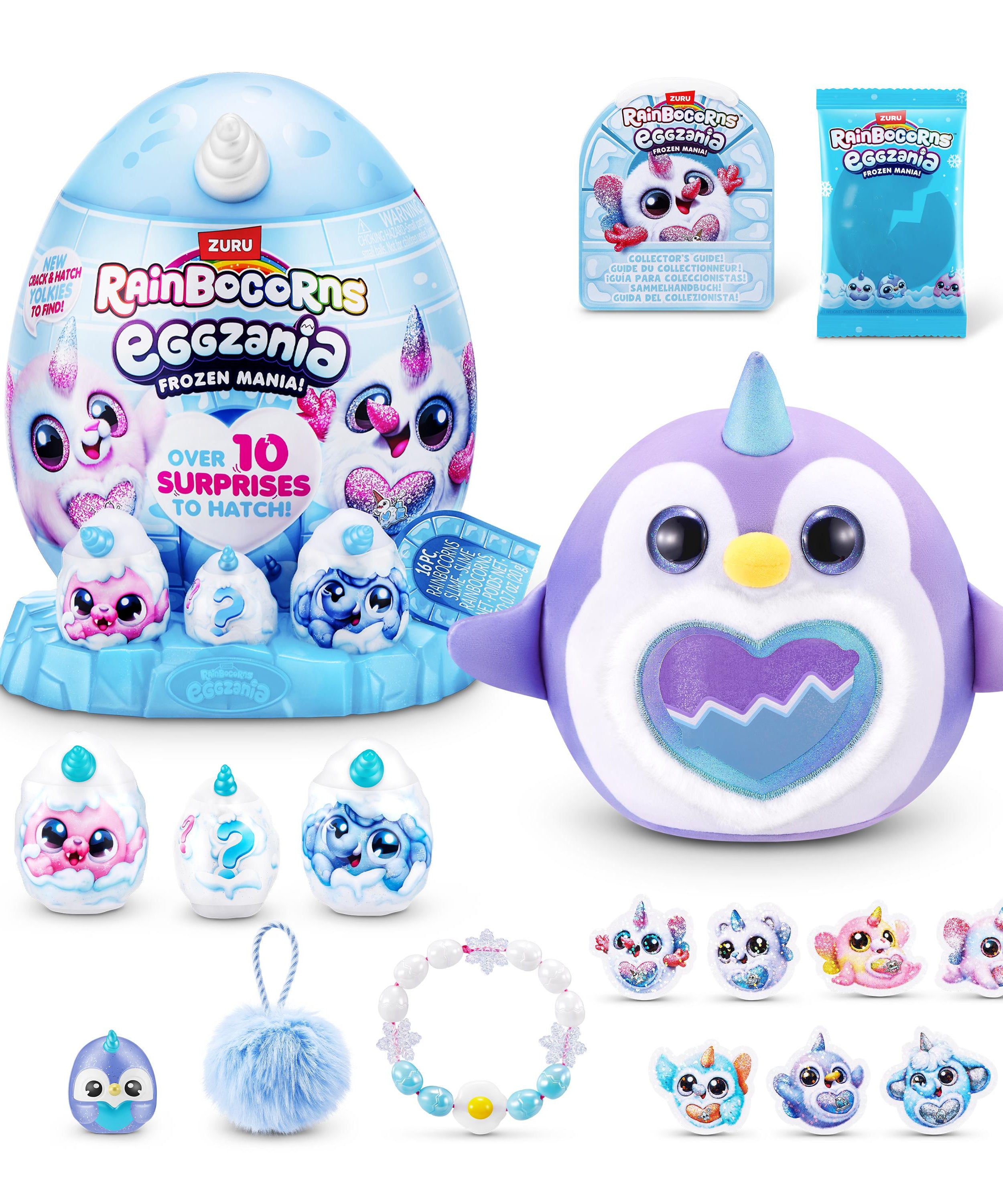 Rainbocorns Eggzania Frozen Mania Plush, Surprise Toy for Girls, Age 3+