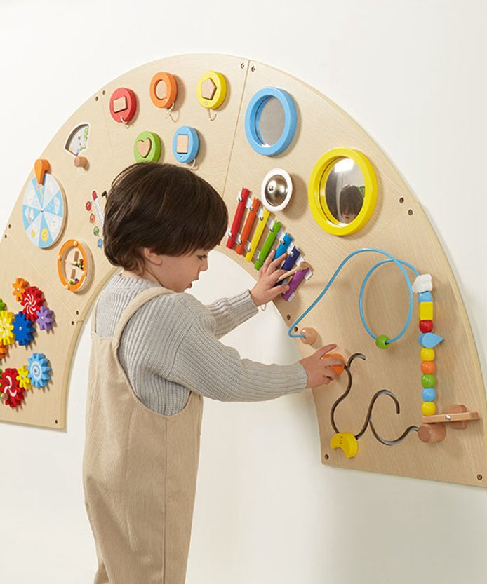 VIGA Toys Wall Activity Board Circle Arc, 162 cm Diameter, Wooden Sensory Play Panel, 18 Months+