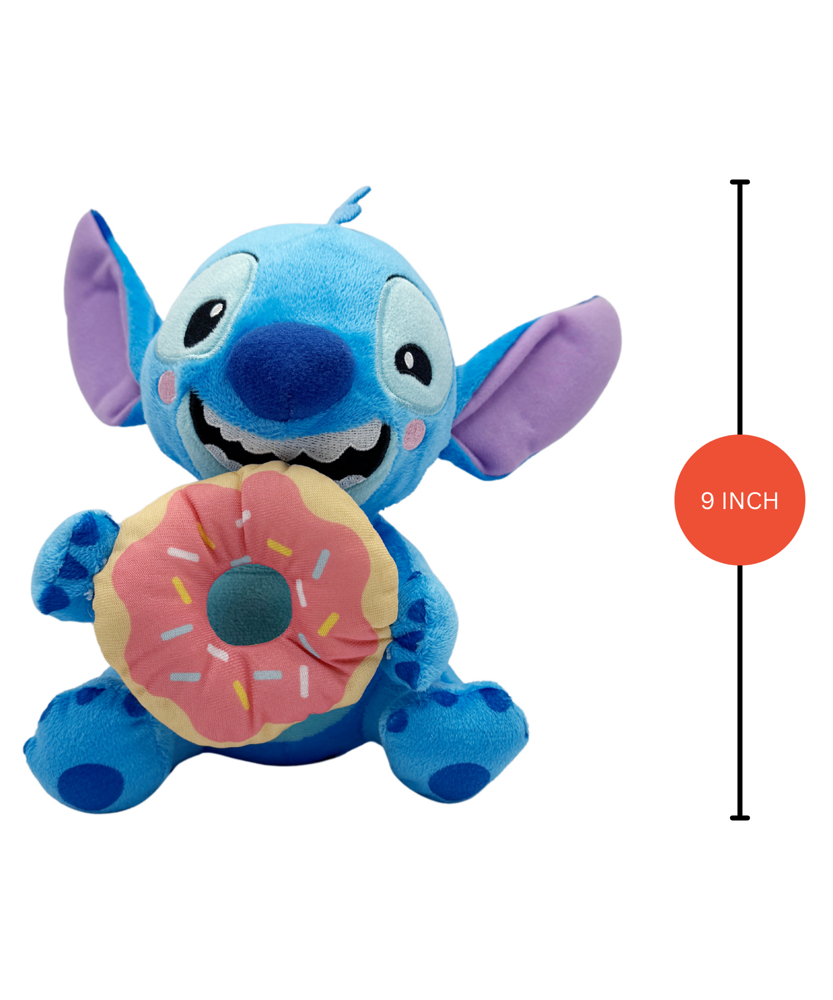 Disney Lilo & Stitch Donut 9" Inch (23 cm) Plush, Soft and Cuddly Huggable Stuffed Alien Animal Toy, Officially Licensed Kids Toys By Just Play, Suitable for Children, Boys and Girls, Aged 2 Years+