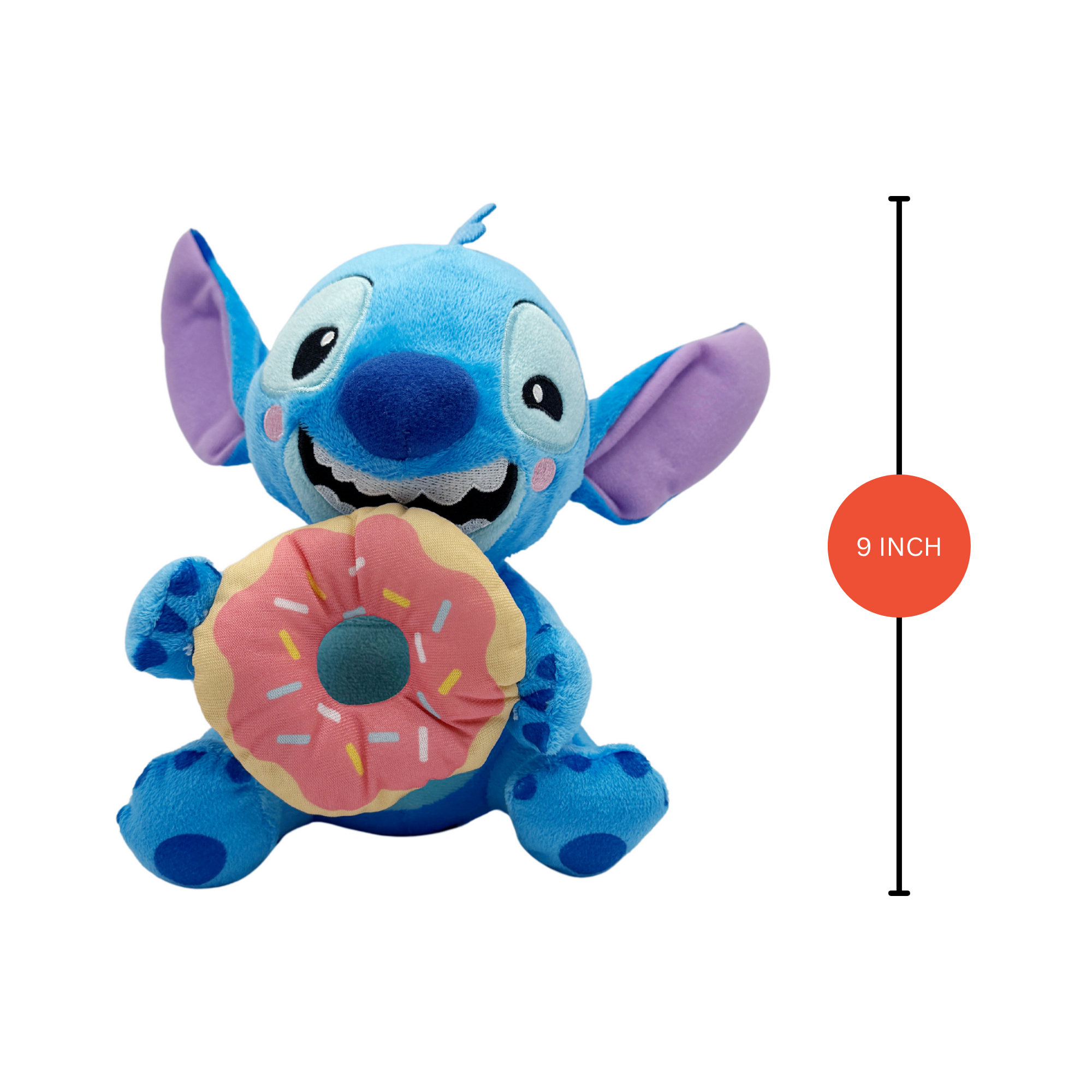 Disney Lilo & Stitch Donut 9" Inch (23 cm) Plush, Soft and Cuddly Huggable Stuffed Alien Animal Toy, Officially Licensed Kids Toys By Just Play, Suitable for Children, Boys and Girls, Aged 2 Years+