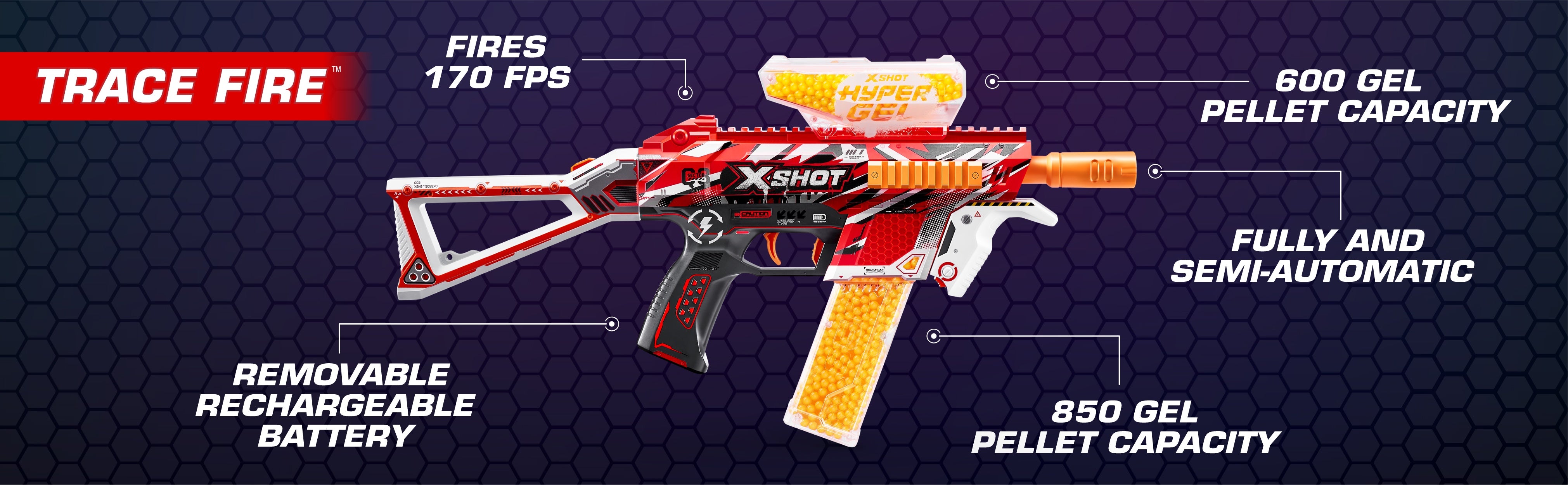 X Shot Hyper Gel Medium Blaster with 10000 Gellets, Shooting Toy for Boys, Age 14+
