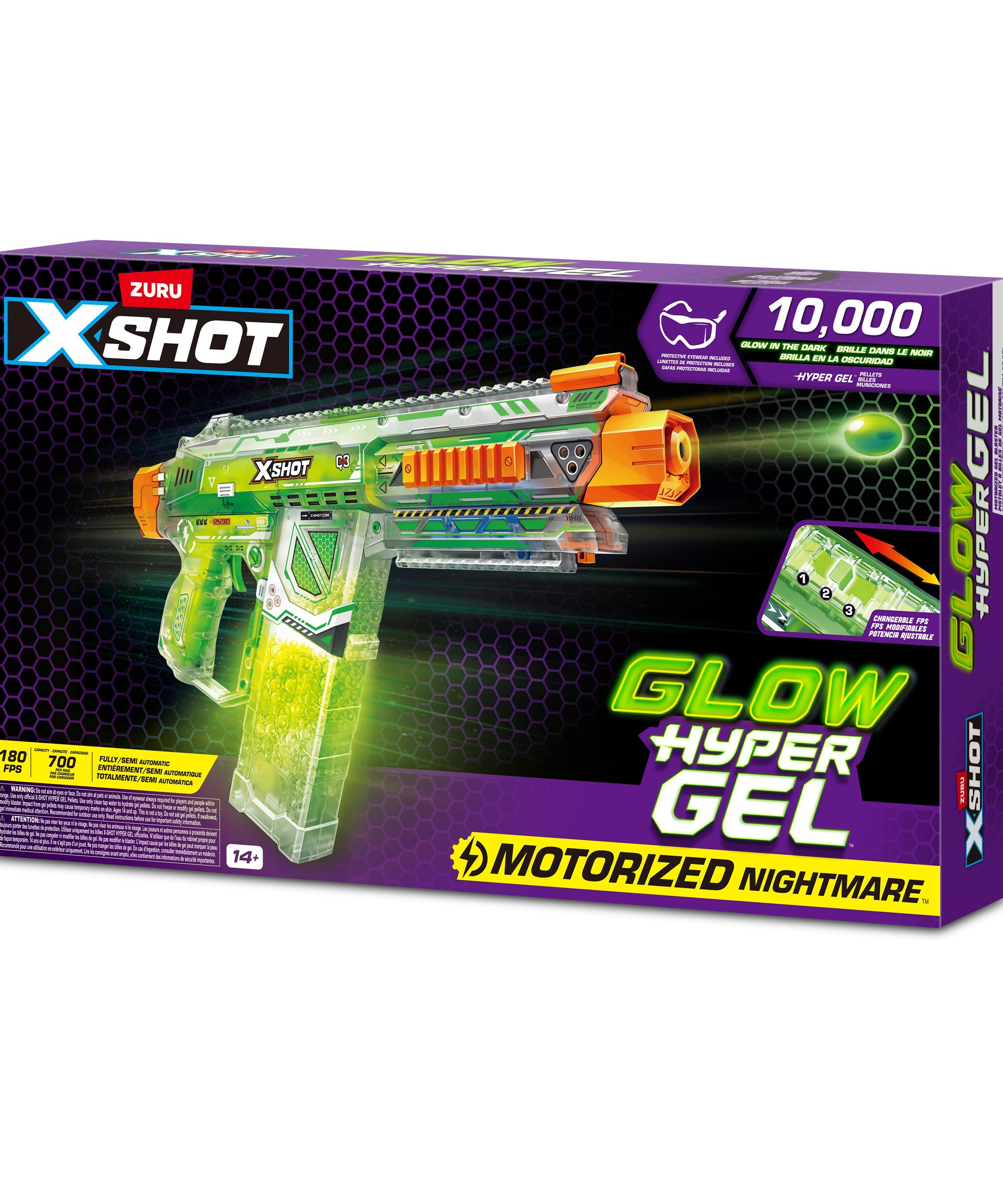 X Shot Hyper Gel Glow In The Dark Large Blaster, Toy Gun for Boys, Age 14+