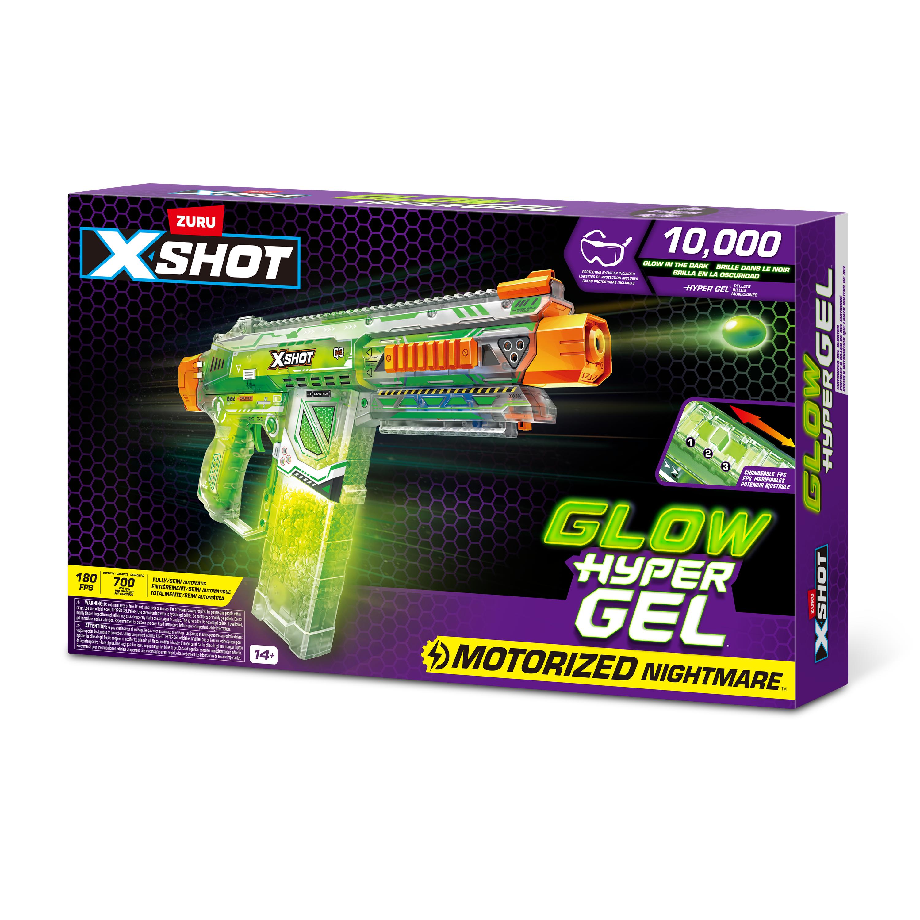 X Shot Hyper Gel Glow In The Dark Large Blaster, Toy Gun for Boys, Age 14+