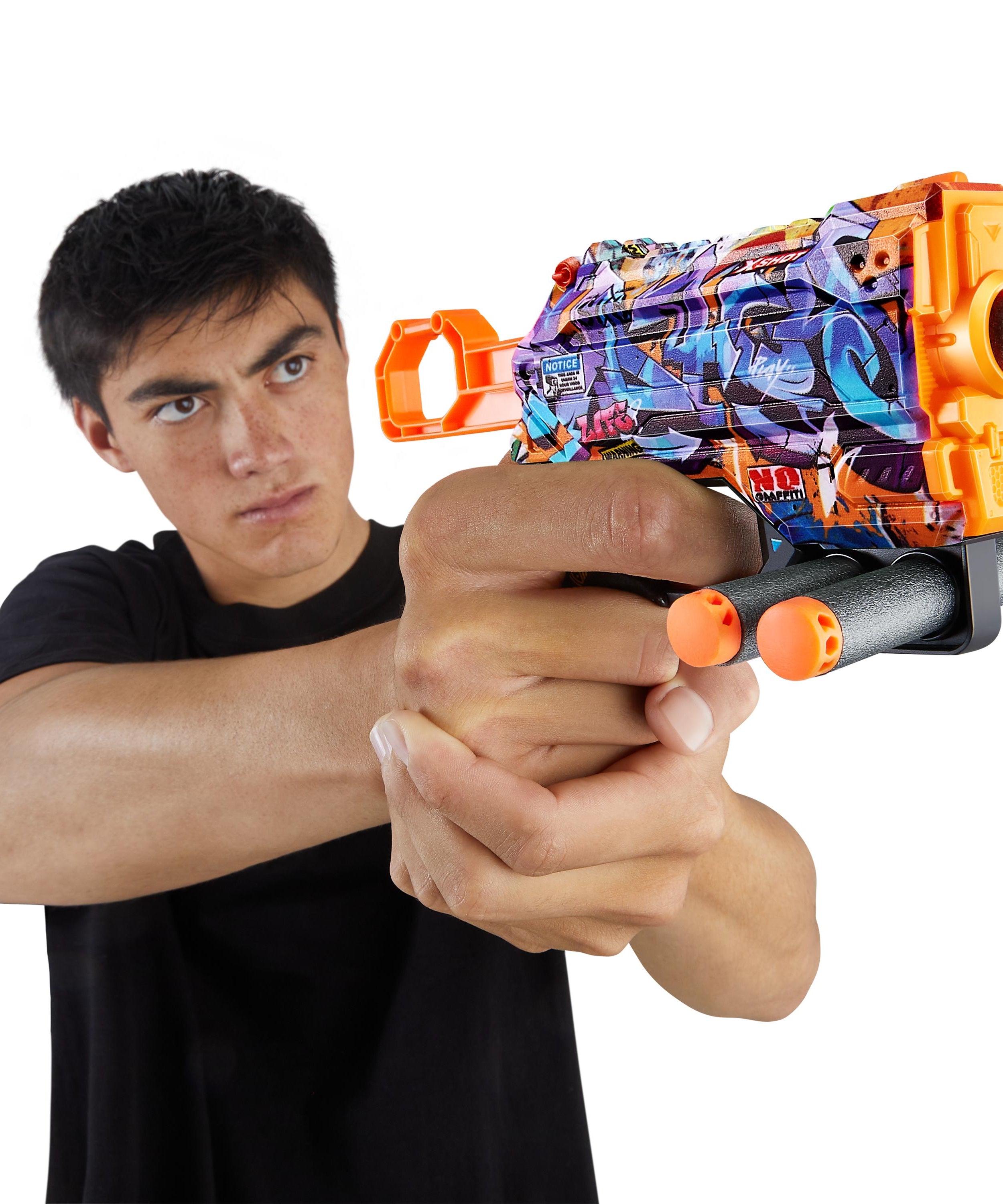 X Shot Skins Menace Blaster, Compact Foam Dart Gun for Boys, Age 8+