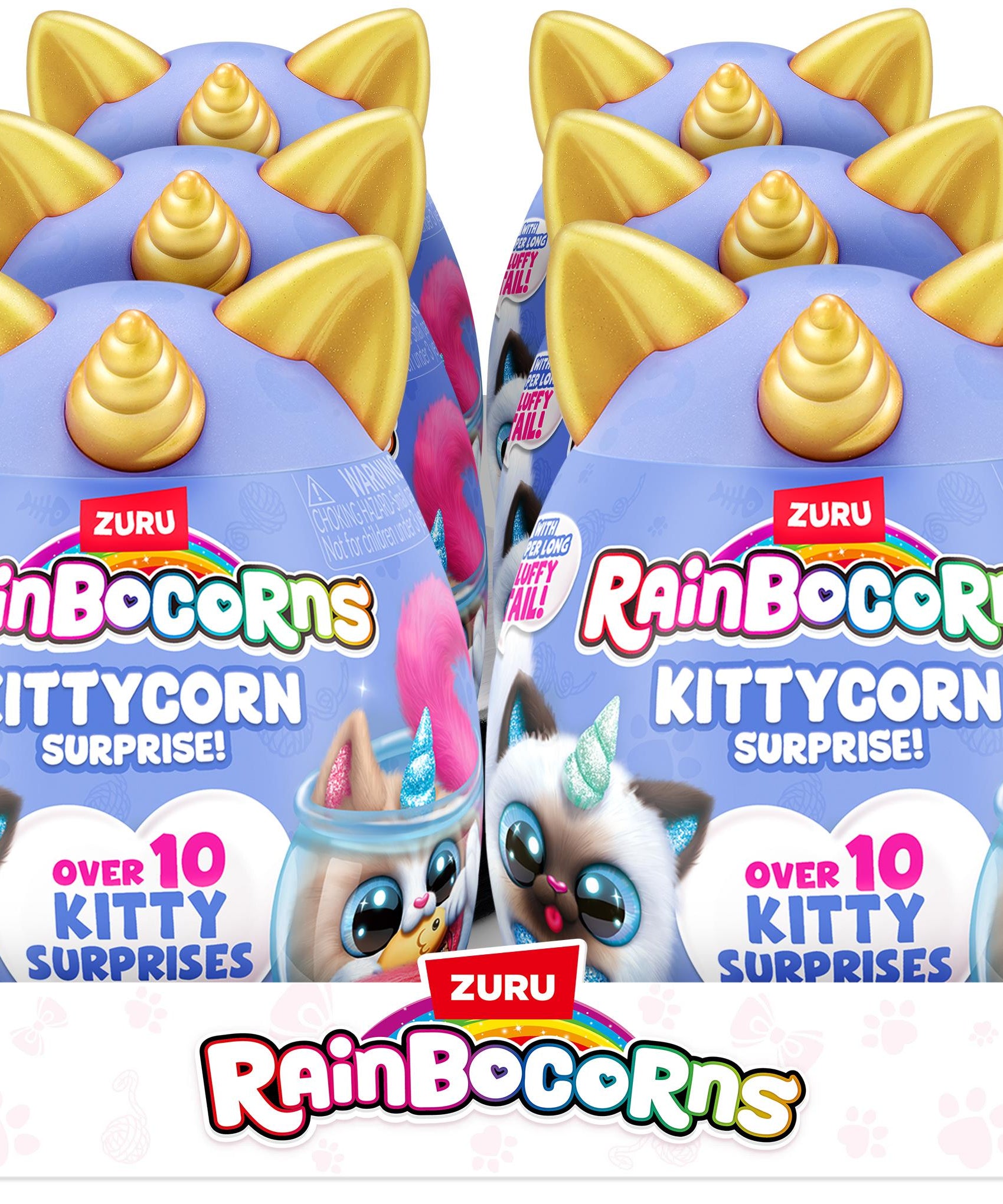 Rainbocorns Kittycorn Surprise S9 Collectible Plush Toy Set, 10+ Magical Surprises, Soft Plush Kittens with Fluffy Tails, Interactive Play for Girls Age 3+