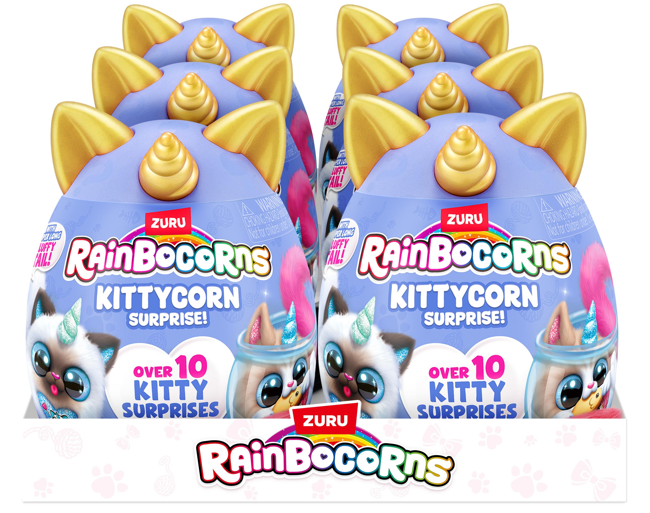 Rainbocorns Kittycorn Surprise S9 Collectible Plush Toy Set, 10+ Magical Surprises, Soft Plush Kittens with Fluffy Tails, Interactive Play for Girls Age 3+