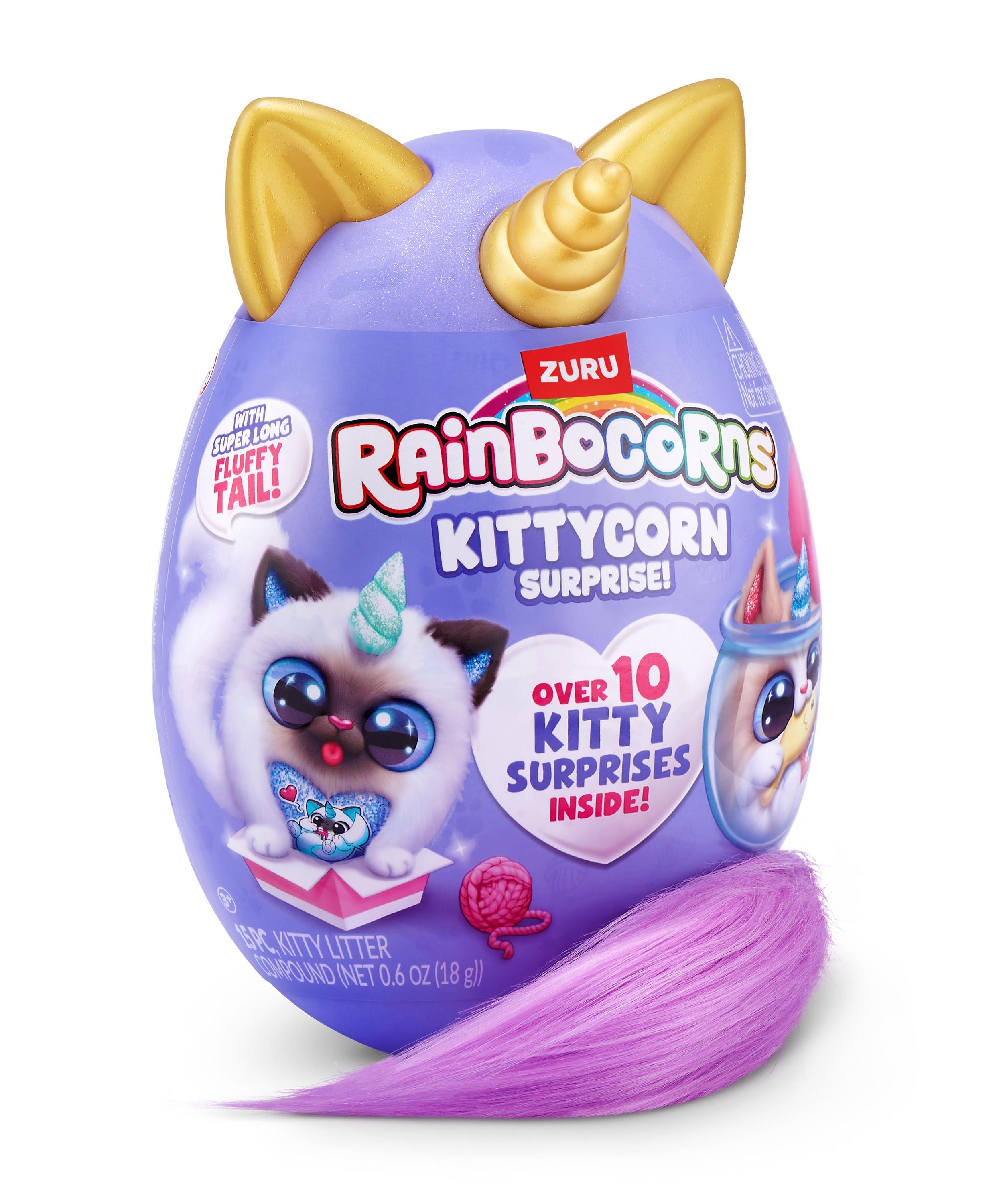 Rainbocorns Kittycorn Surprise S9 Collectible Plush Toy Set, 10+ Magical Surprises, Soft Plush Kittens with Fluffy Tails, Interactive Play for Girls Age 3+