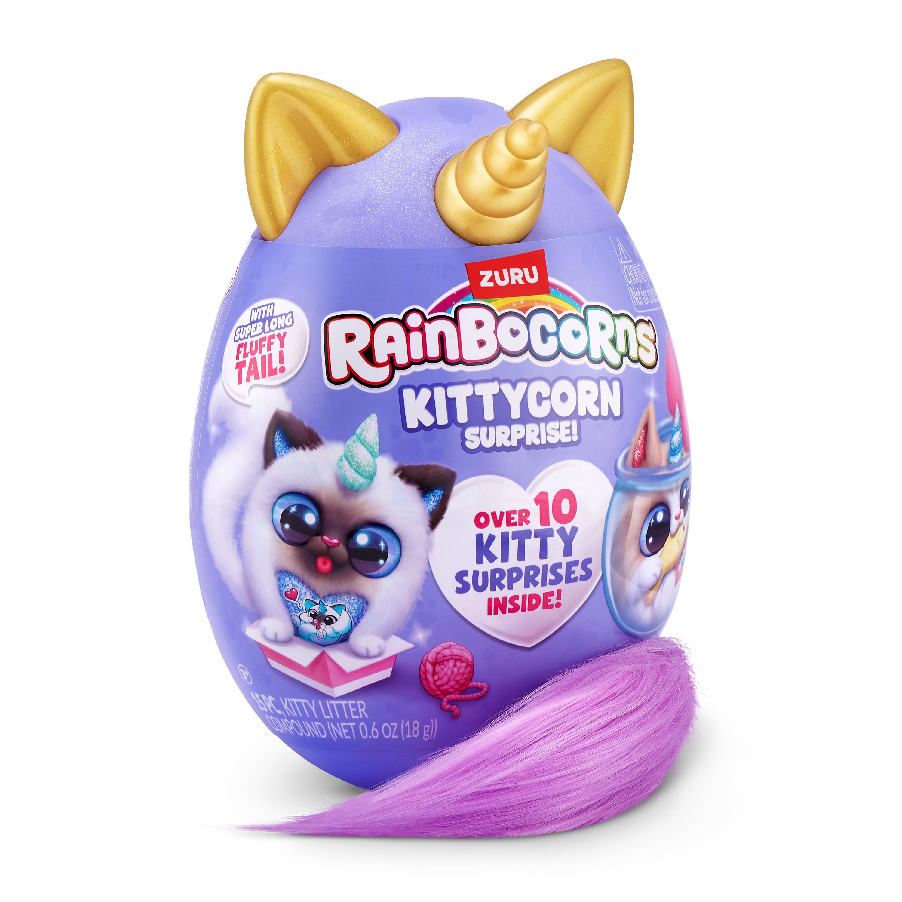 Rainbocorns Kittycorn Surprise S9 Collectible Plush Toy Set, 10+ Magical Surprises, Soft Plush Kittens with Fluffy Tails, Interactive Play for Girls Age 3+