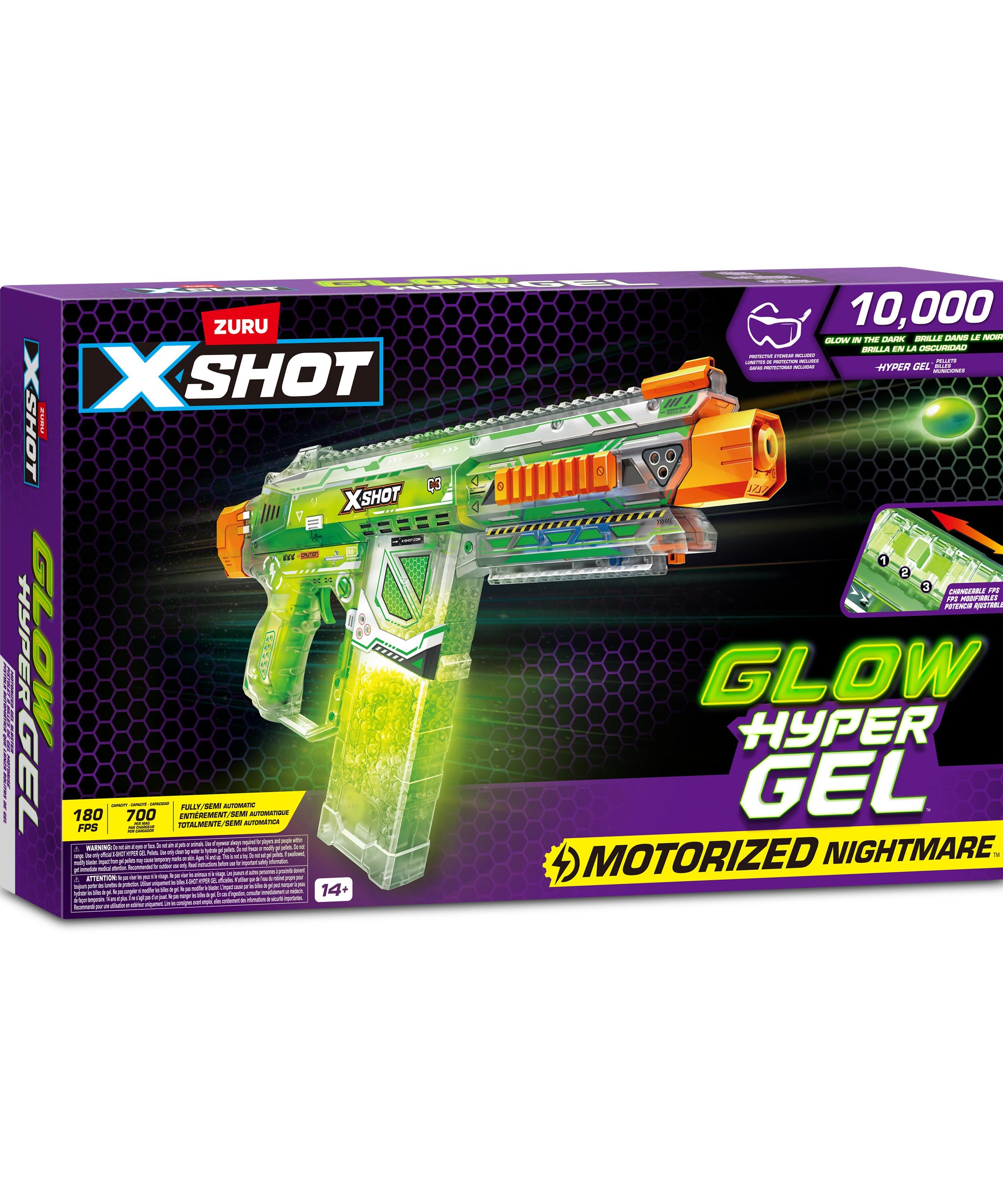X Shot Hyper Gel Glow In The Dark Large Blaster, Toy Gun for Boys, Age 14+