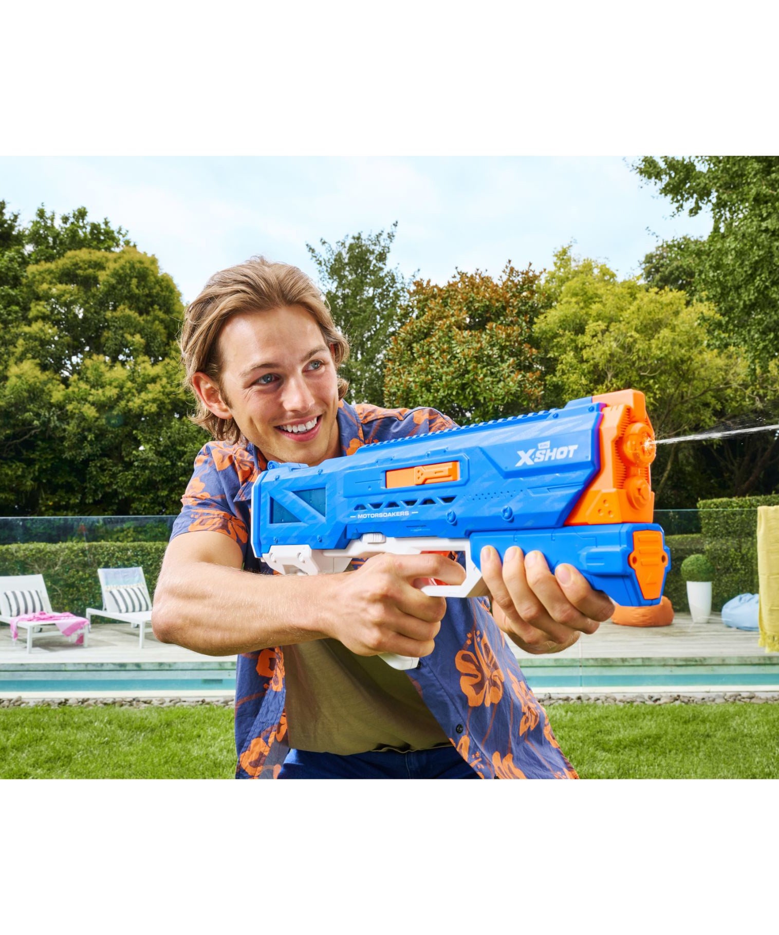 XSHOT Water Fast Fill Motor Soaker Hydra Pulse Water Toy Gun, Motorized Water Blaster with 650ml Capacity, Fast-Fill Technology, Rechargeable Battery, Blasts Up to 29 Feet, Outdoor Summer Water Toy for Boys and Girls Age 8+