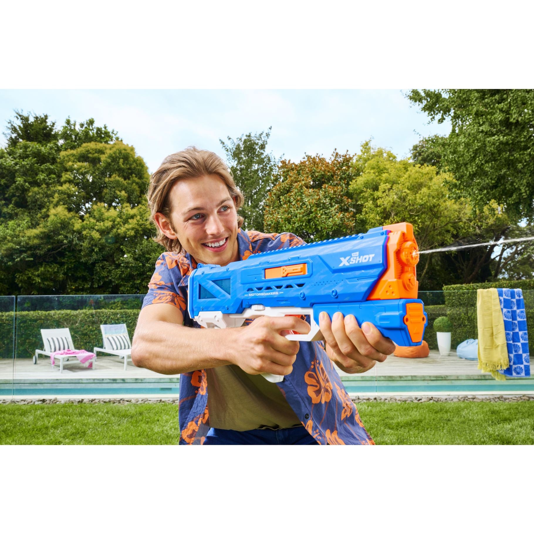 XSHOT Water Fast Fill Motor Soaker Hydra Pulse Water Toy Gun, Motorized Water Blaster with 650ml Capacity, Fast-Fill Technology, Rechargeable Battery, Blasts Up to 29 Feet, Outdoor Summer Water Toy for Boys and Girls Age 8+