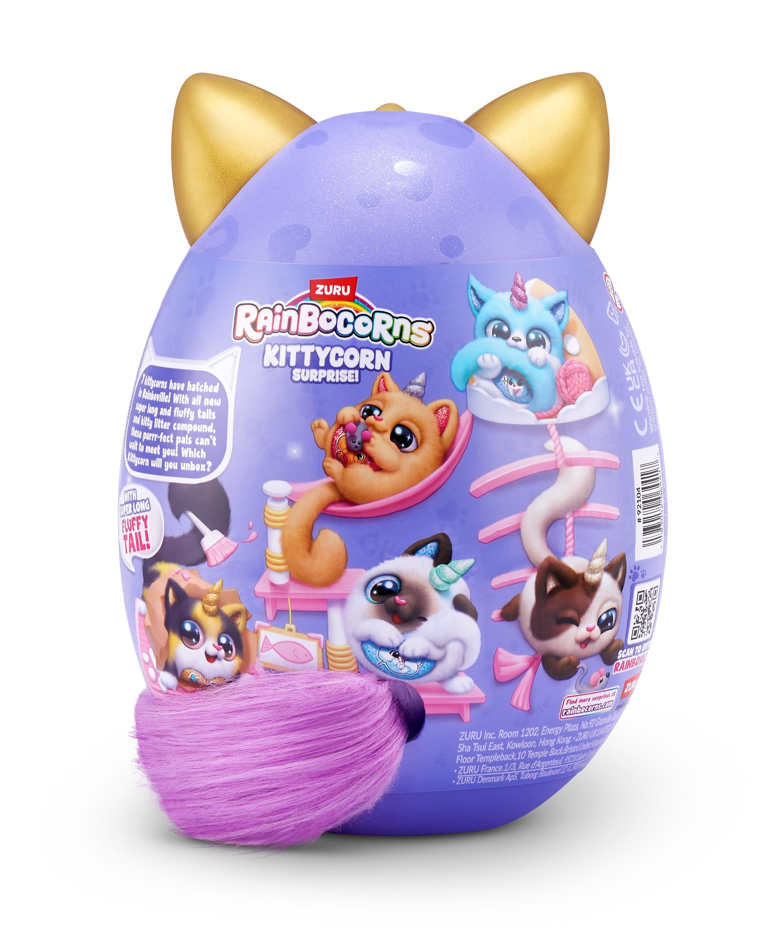 Rainbocorns Kittycorn Surprise S9 Collectible Plush Toy Set, 10+ Magical Surprises, Soft Plush Kittens with Fluffy Tails, Interactive Play for Girls Age 3+
