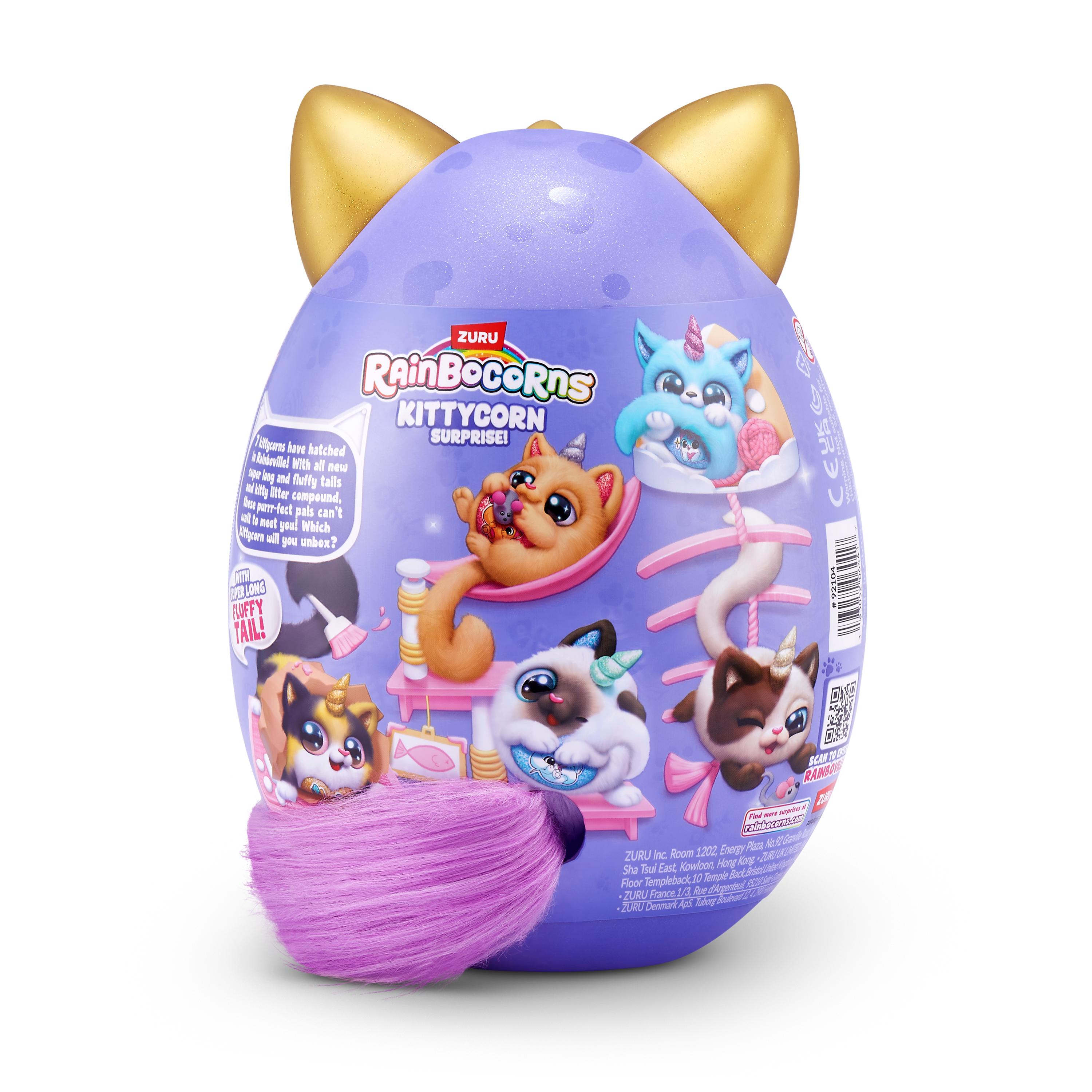 Rainbocorns Kittycorn Surprise S9 Collectible Plush Toy Set, 10+ Magical Surprises, Soft Plush Kittens with Fluffy Tails, Interactive Play for Girls Age 3+