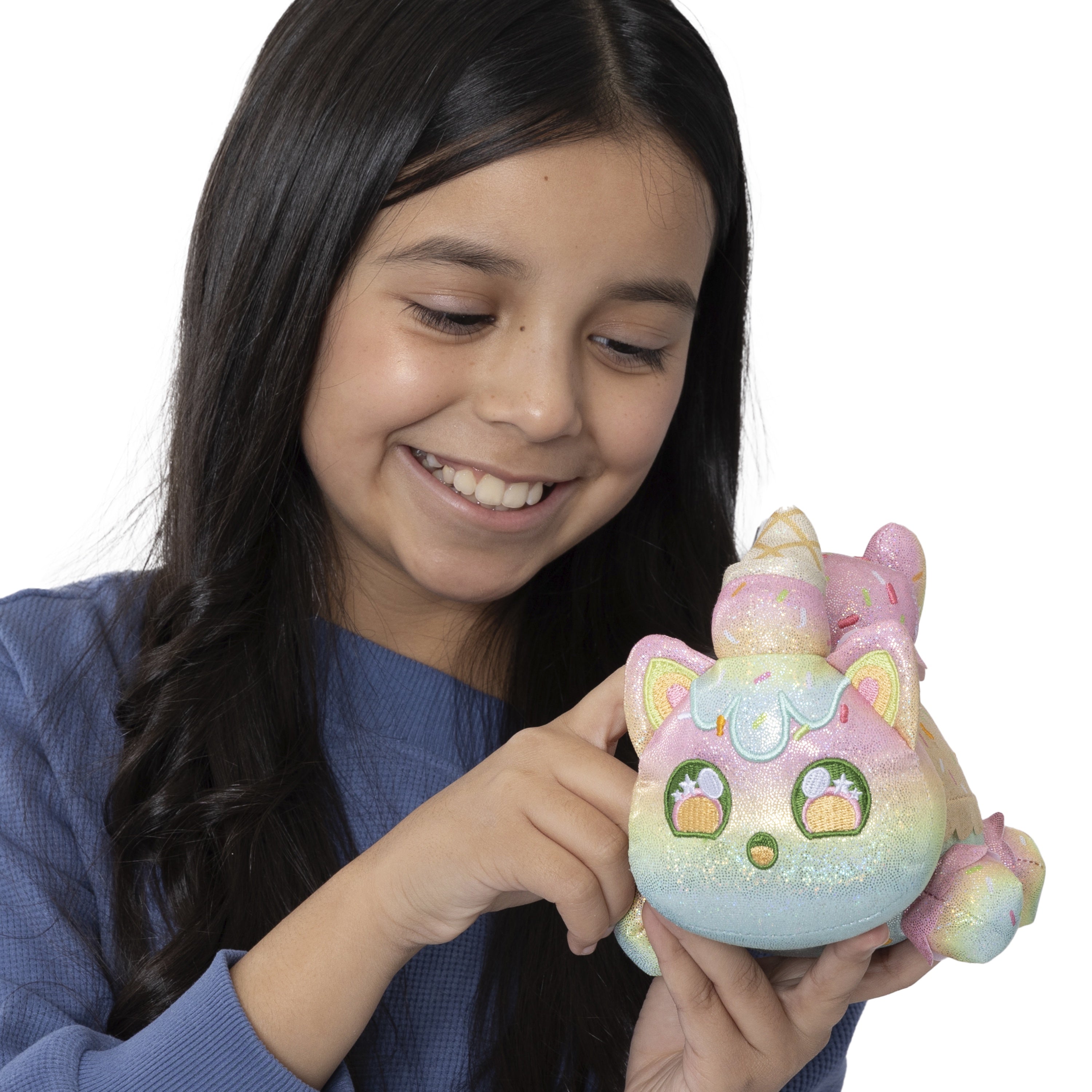 Aphmau MeeMeow Plush 3-Pack Sparkle Ice Cream Edition, 6 Inch Collectible Cat Plush Toys, Soft & Cuddly Gift for Kids, Ages 5+