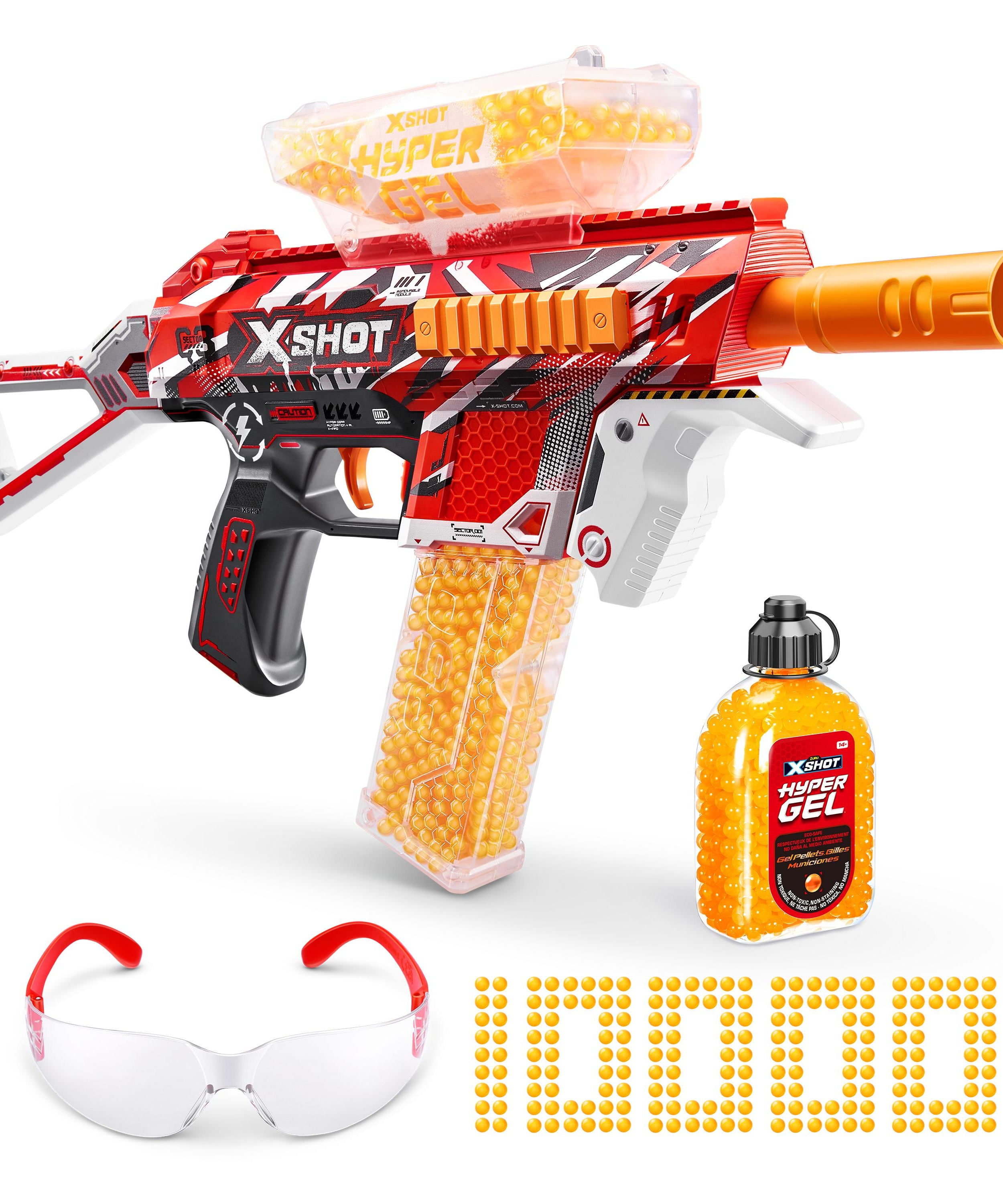 X Shot Hyper Gel Medium Blaster with 10000 Gellets, Shooting Toy for Boys, Age 14+