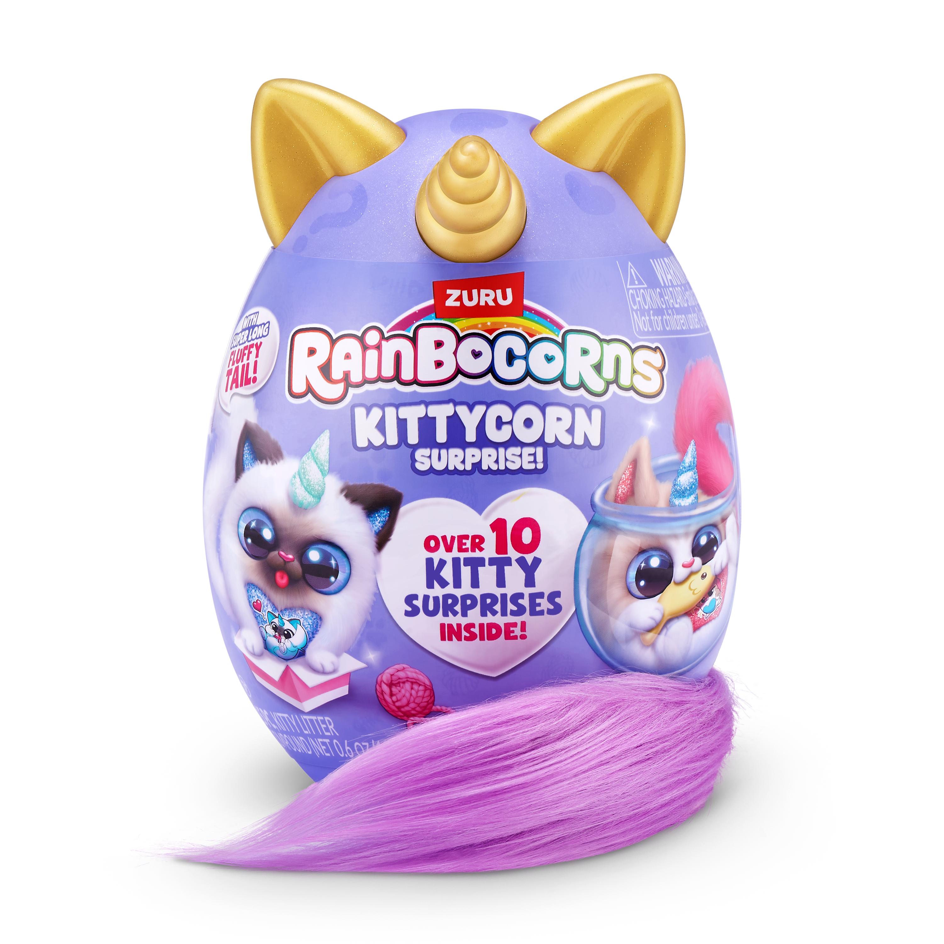 Rainbocorns Kittycorn Surprise S9 Collectible Plush Toy Set, 10+ Magical Surprises, Soft Plush Kittens with Fluffy Tails, Interactive Play for Girls Age 3+