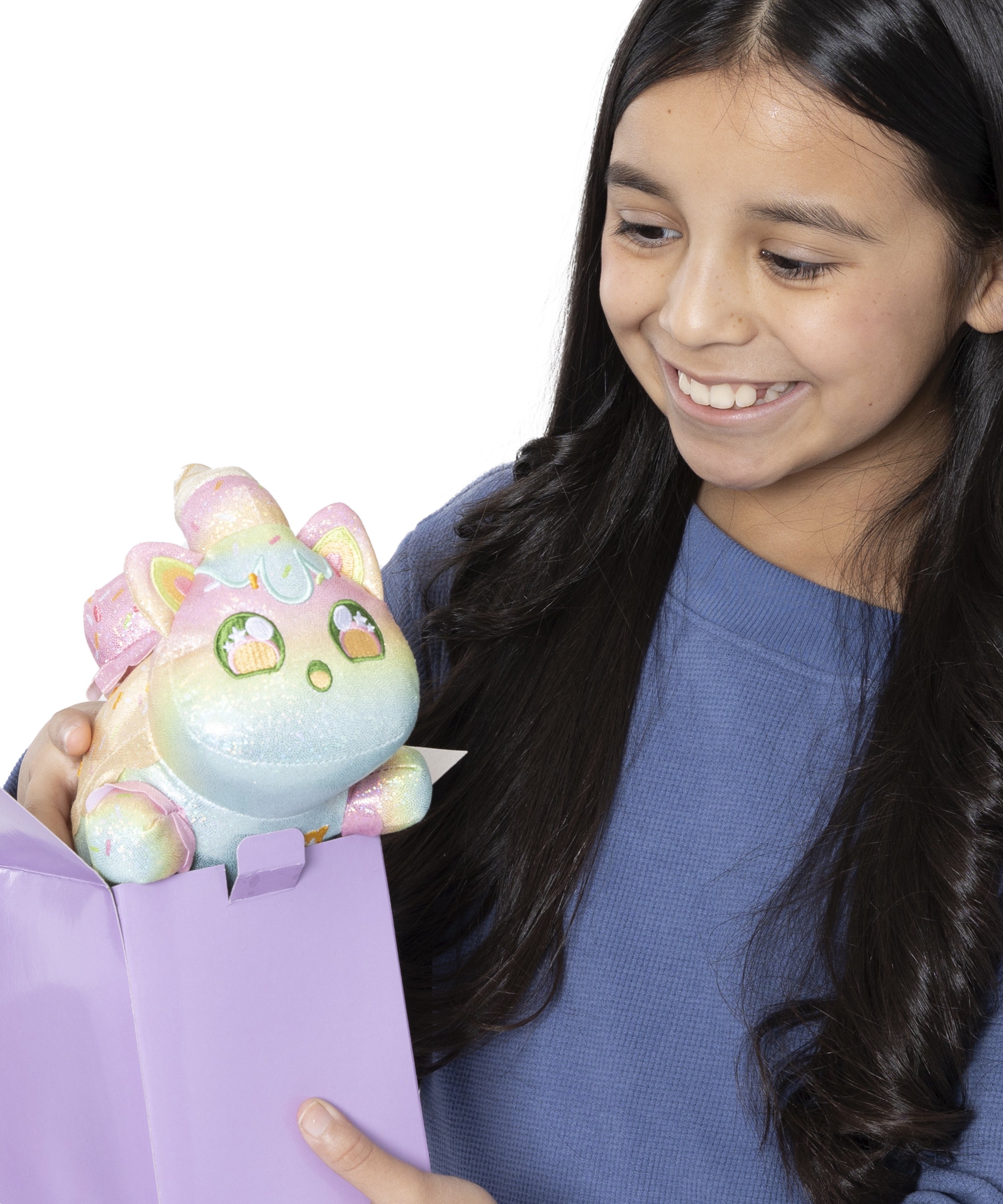 Aphmau MeeMeow Plush 3-Pack Sparkle Ice Cream Edition, 6 Inch Collectible Cat Plush Toys, Soft & Cuddly Gift for Kids, Ages 5+