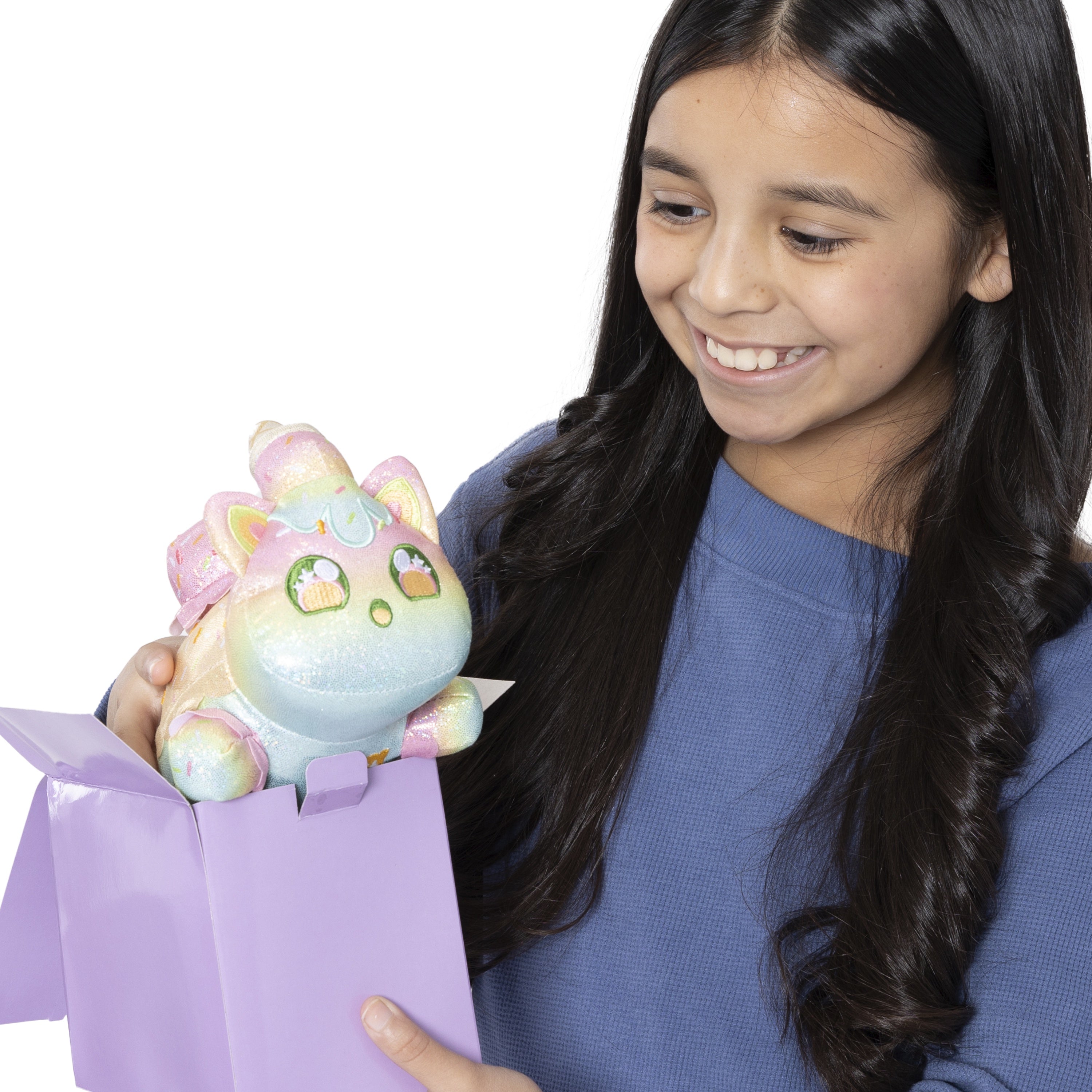 Aphmau MeeMeow Plush 3-Pack Sparkle Ice Cream Edition, 6 Inch Collectible Cat Plush Toys, Soft & Cuddly Gift for Kids, Ages 5+