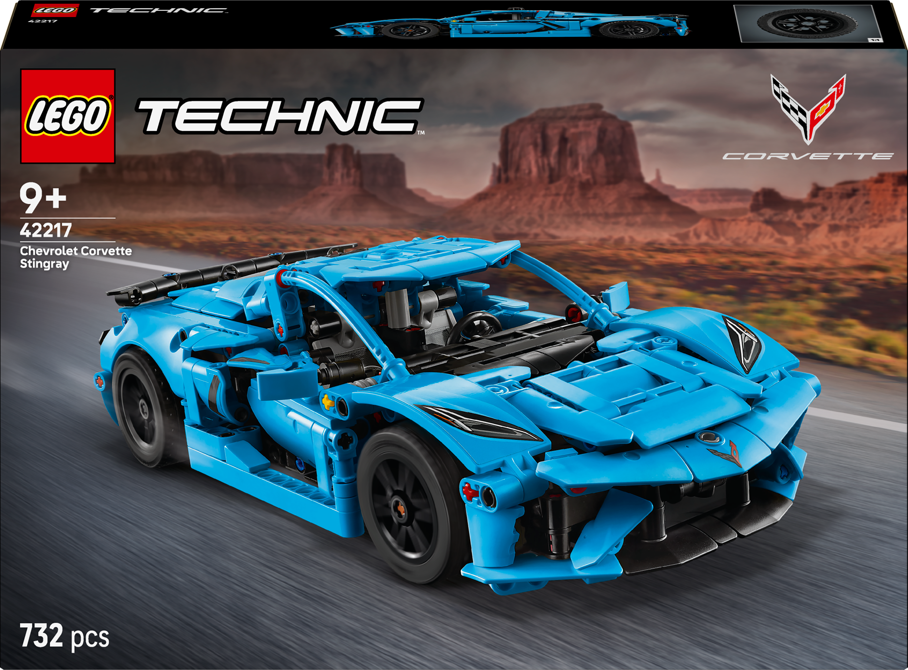 LEGO Technic 42217 Chevrolet Corvette Stingray V29 for Boys 9+ Realistic Sports Car Building Set