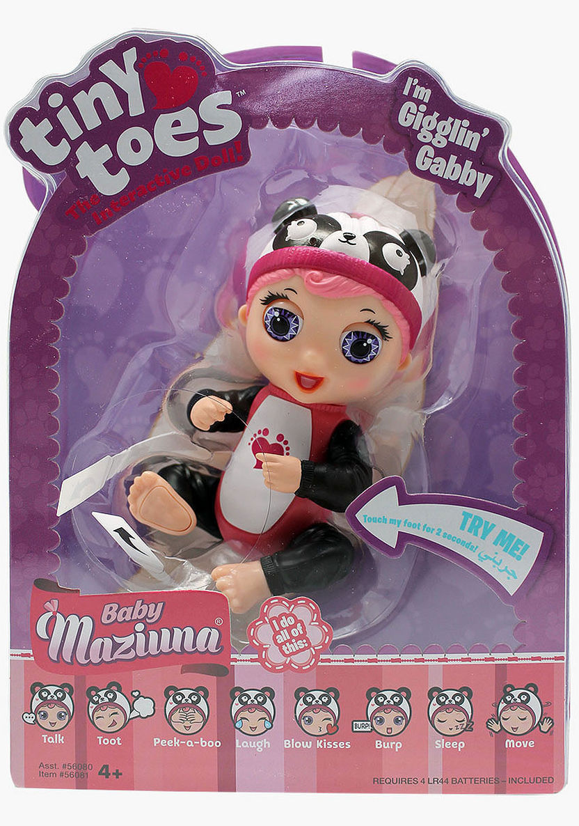 دمية بيبي مازيونا التفاعلية BM56080 ذات الأصابع الصغيرة، تتفاعل مع اللمس والحركة والضوء، تعمل بالبطارية، مناسبة للأطفال من عمر 12 شهرًا فما فوق