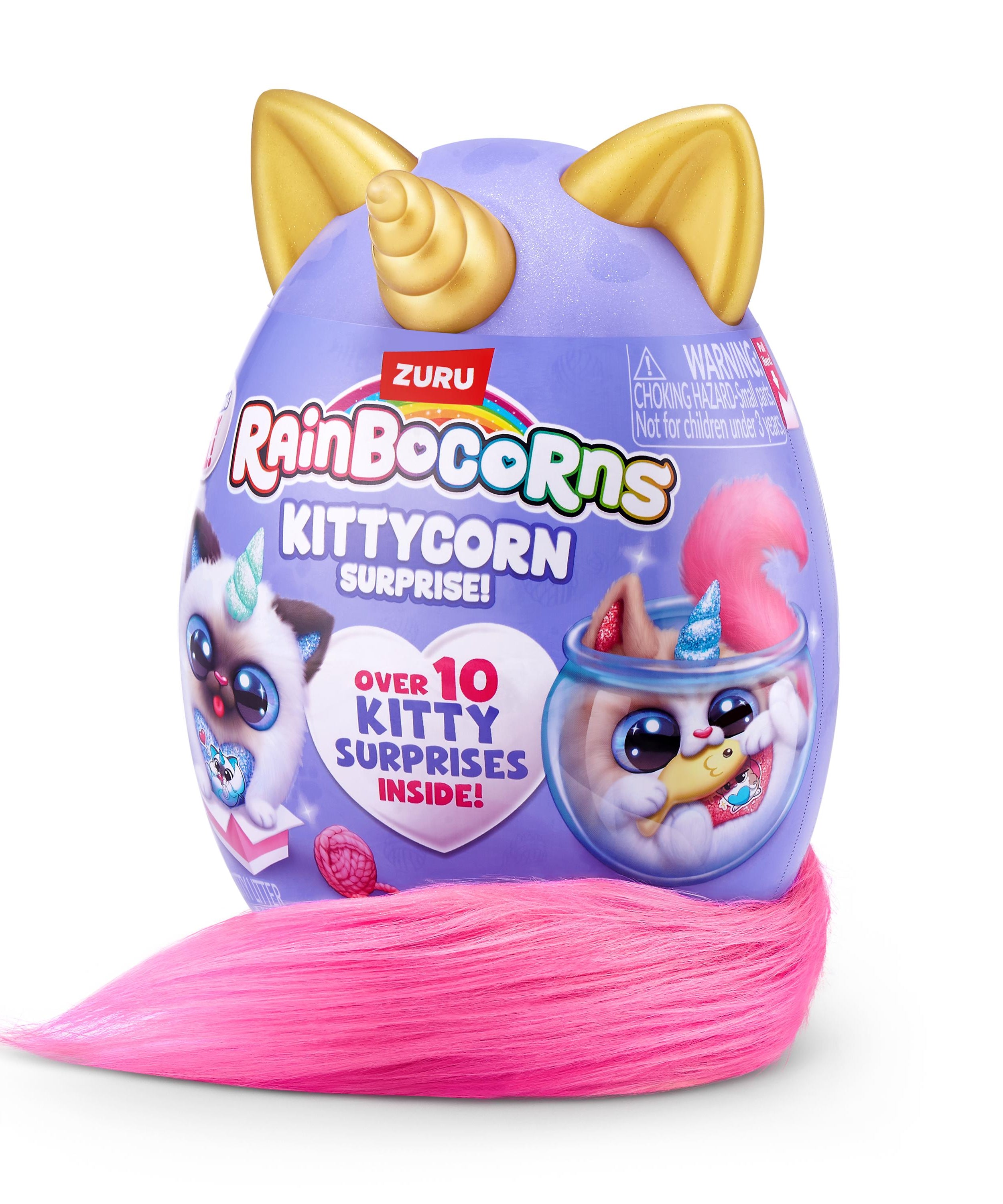 Rainbocorns Kittycorn Surprise S9 Collectible Plush Toy Set, 10+ Magical Surprises, Soft Plush Kittens with Fluffy Tails, Interactive Play for Girls Age 3+