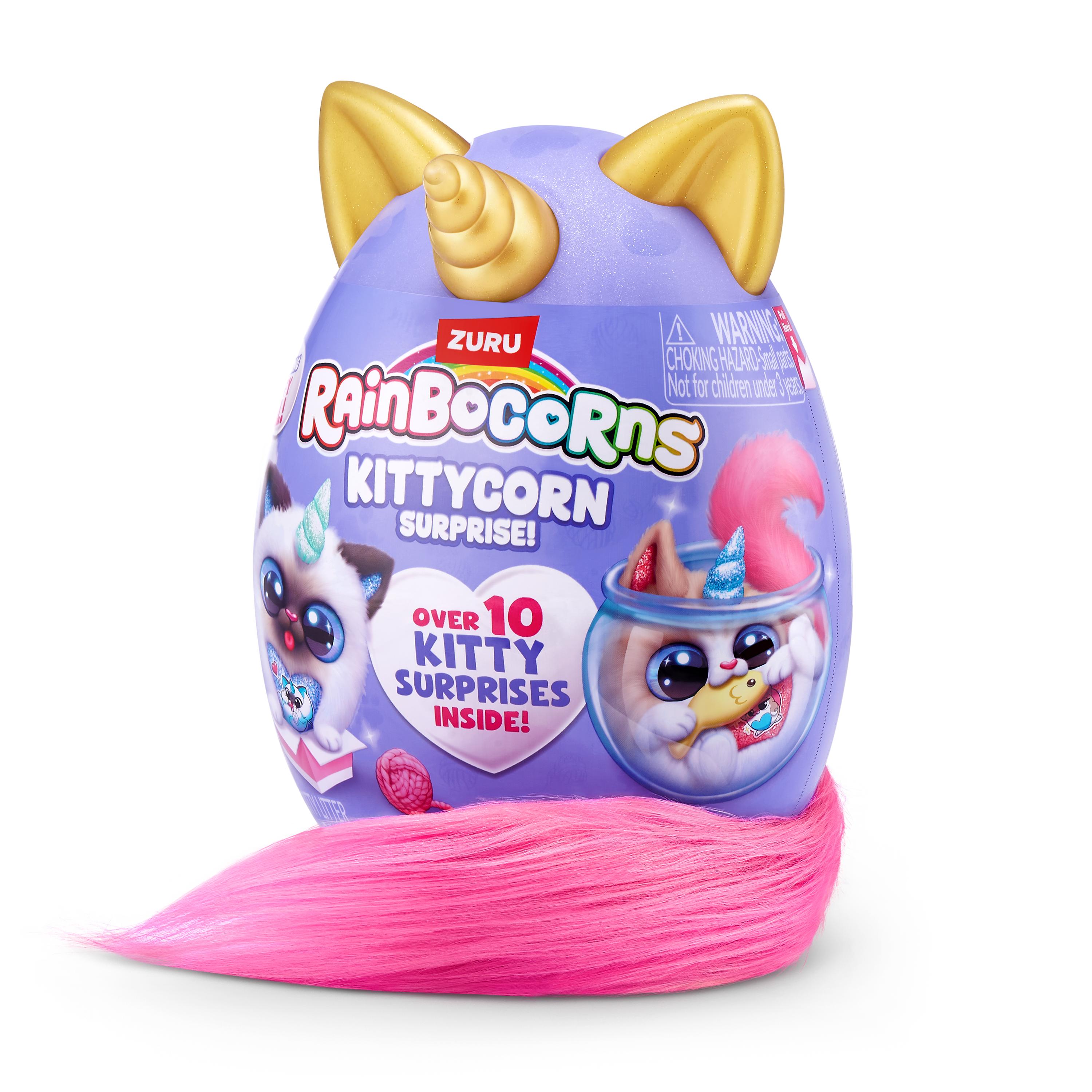 Rainbocorns Kittycorn Surprise S9 Collectible Plush Toy Set, 10+ Magical Surprises, Soft Plush Kittens with Fluffy Tails, Interactive Play for Girls Age 3+