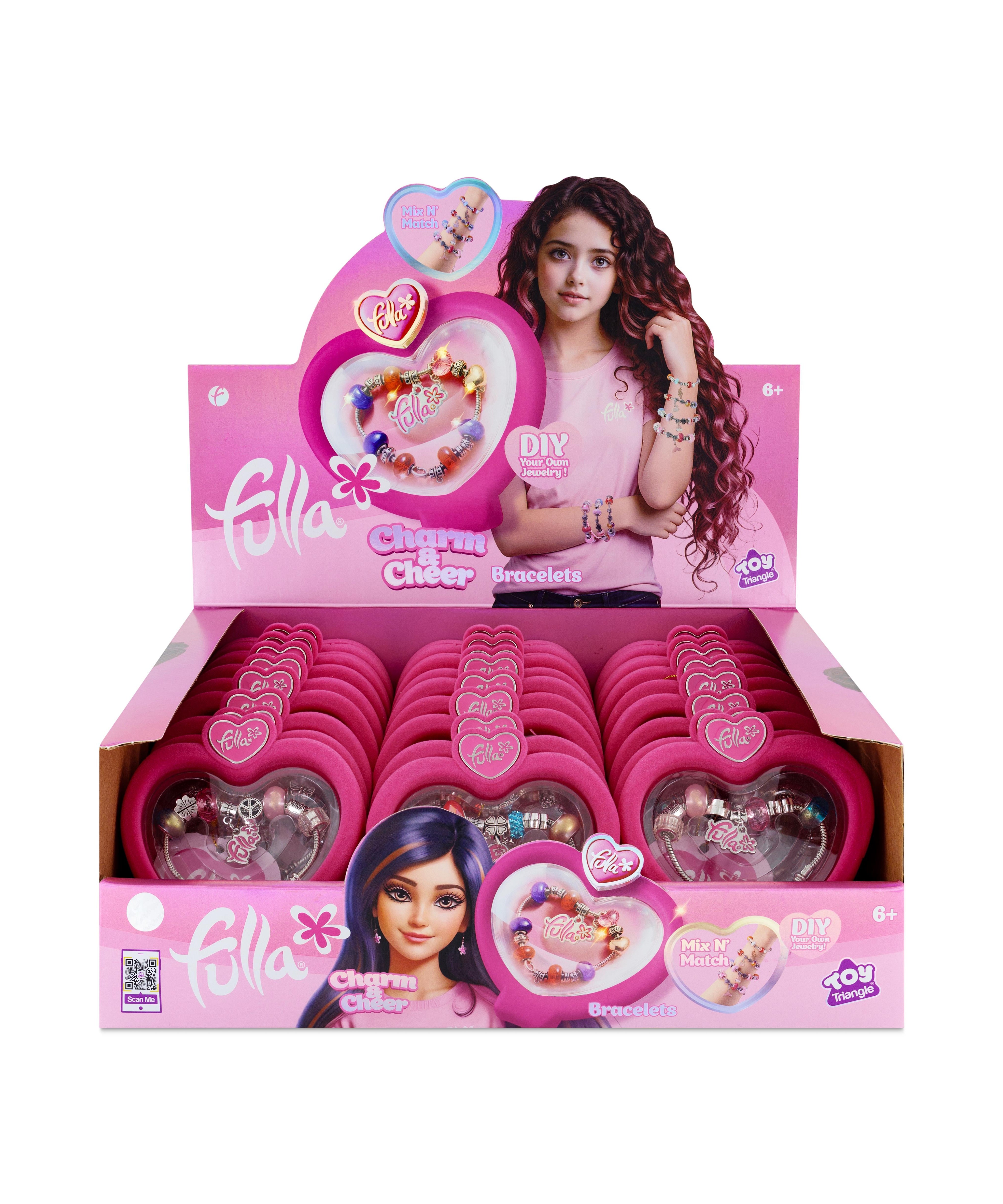 Fulla Bracelet Charm & Cheer Set for Girls Ages 3+, Pack of 8 Colorful Fashion Bracelets with Trendy Designs, Soft & Durable Accessories for Kids, Perfect Birthday Gift & Dress-Up Play