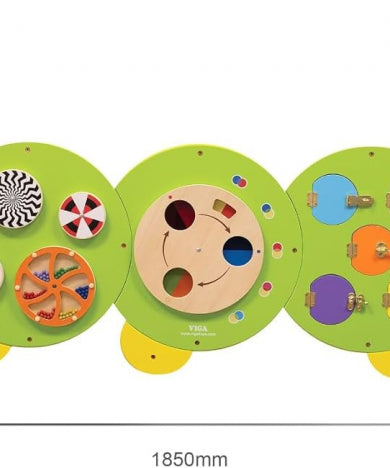 لعبة حائط فيجا كاتربيلر، لوحة أنشطة مونتيسوري متعددة الوظائف، لعبة تعليمية حسية خشبية، تُنمّي المهارات الحركية والإدراك، صديقة للبيئة وآمنة، للأولاد والبنات من عمر 18 شهرًا فما فوق