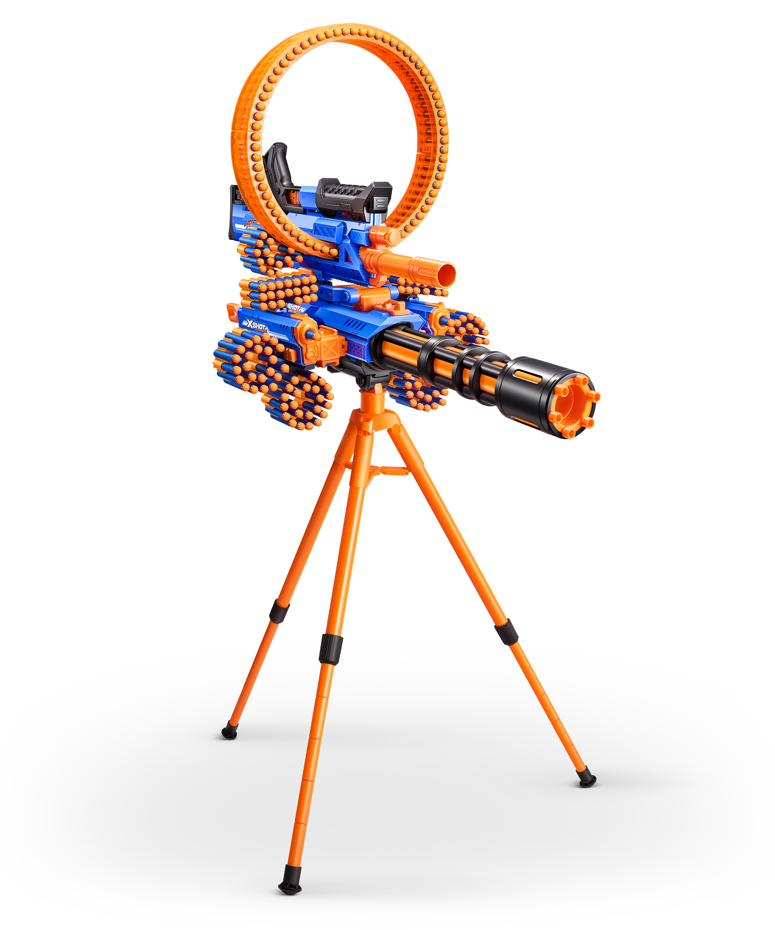 XSHOT Insanity Mad Mega Barrel Blaster, 72 Dart Capacity Toy Gun with Air Pocket Technology, Rapid-Fire Outdoor Blaster for Kids, Ages 3-5