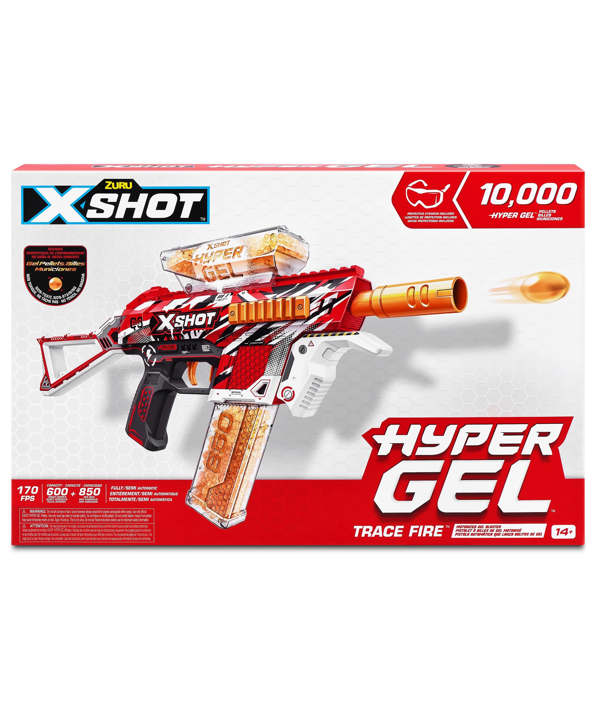 X Shot Hyper Gel Medium Blaster with 10000 Gellets, Shooting Toy for Boys, Age 14+